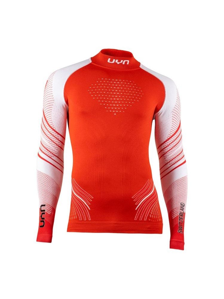 Langarmshirt Natyon 2.0 Turtle Neck enganliegend Switzerland rot Herren