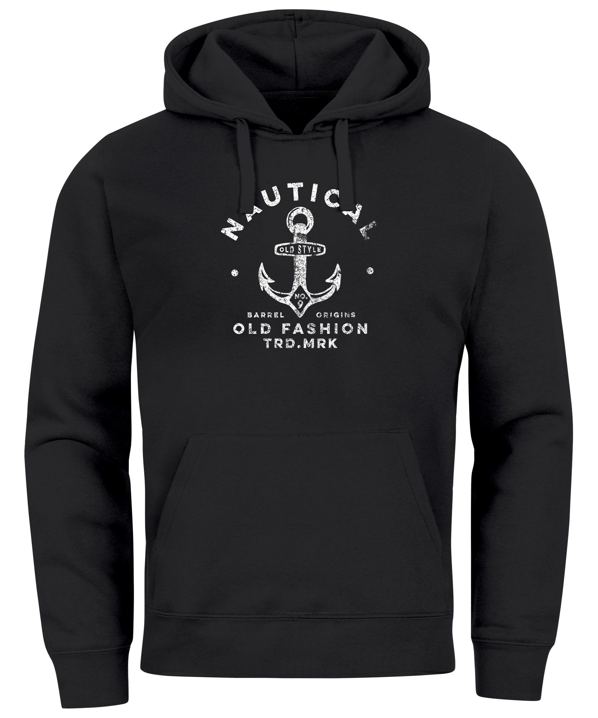 Neverless Hoodie Hoodie Herren Anker Motiv Nautical Kapuzen-Pullover Männer günstig online kaufen