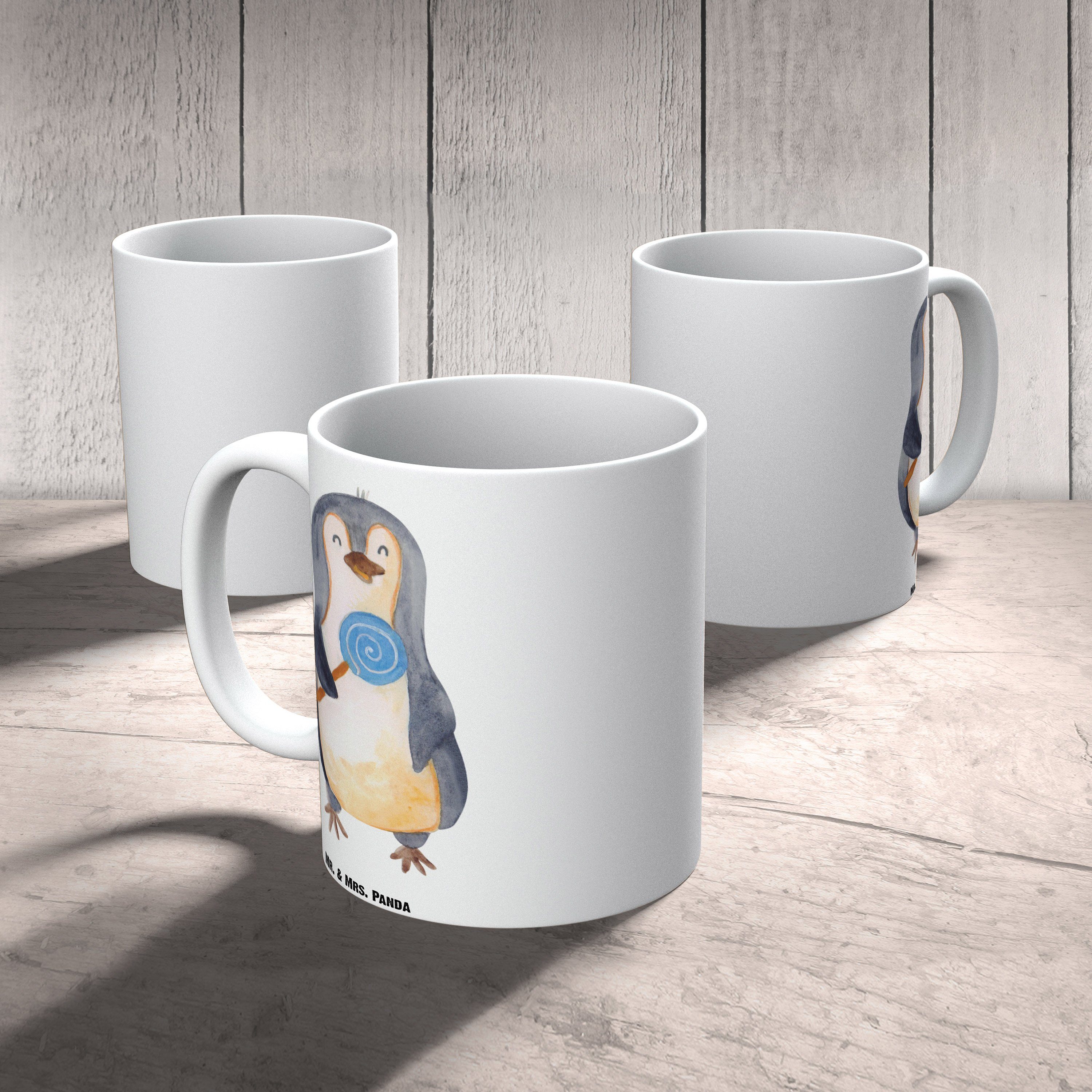 Tasse Teet, XL Tasse - Panda XL Geschenk, Mr. Mrs. Lolli XL Pinguin & Tasse, - Keramik spülmaschinenfest, Weiß