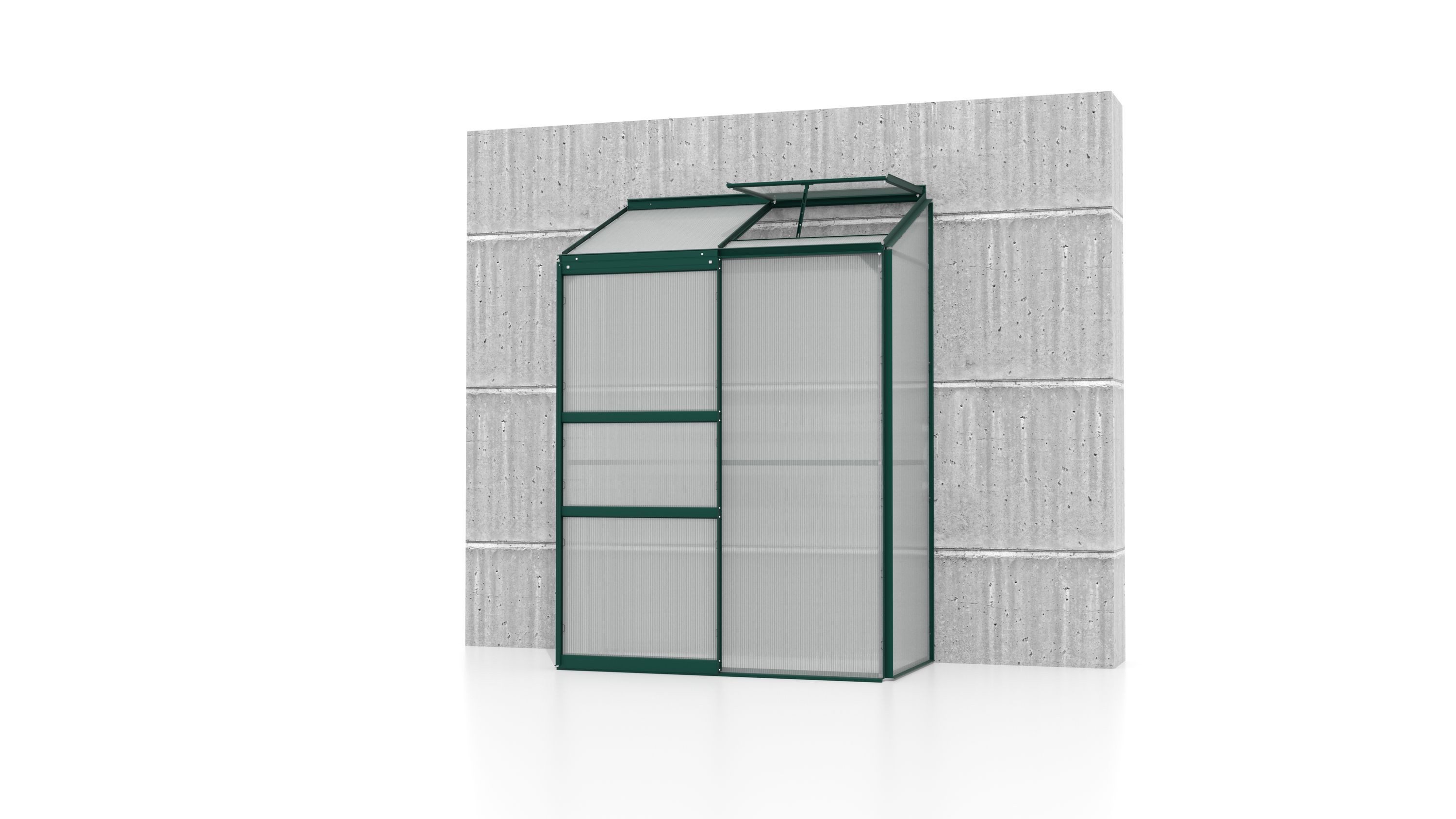 Gewächshaus Ida 900 HKP 4mm Smaragd Alu mit 1 Fenster