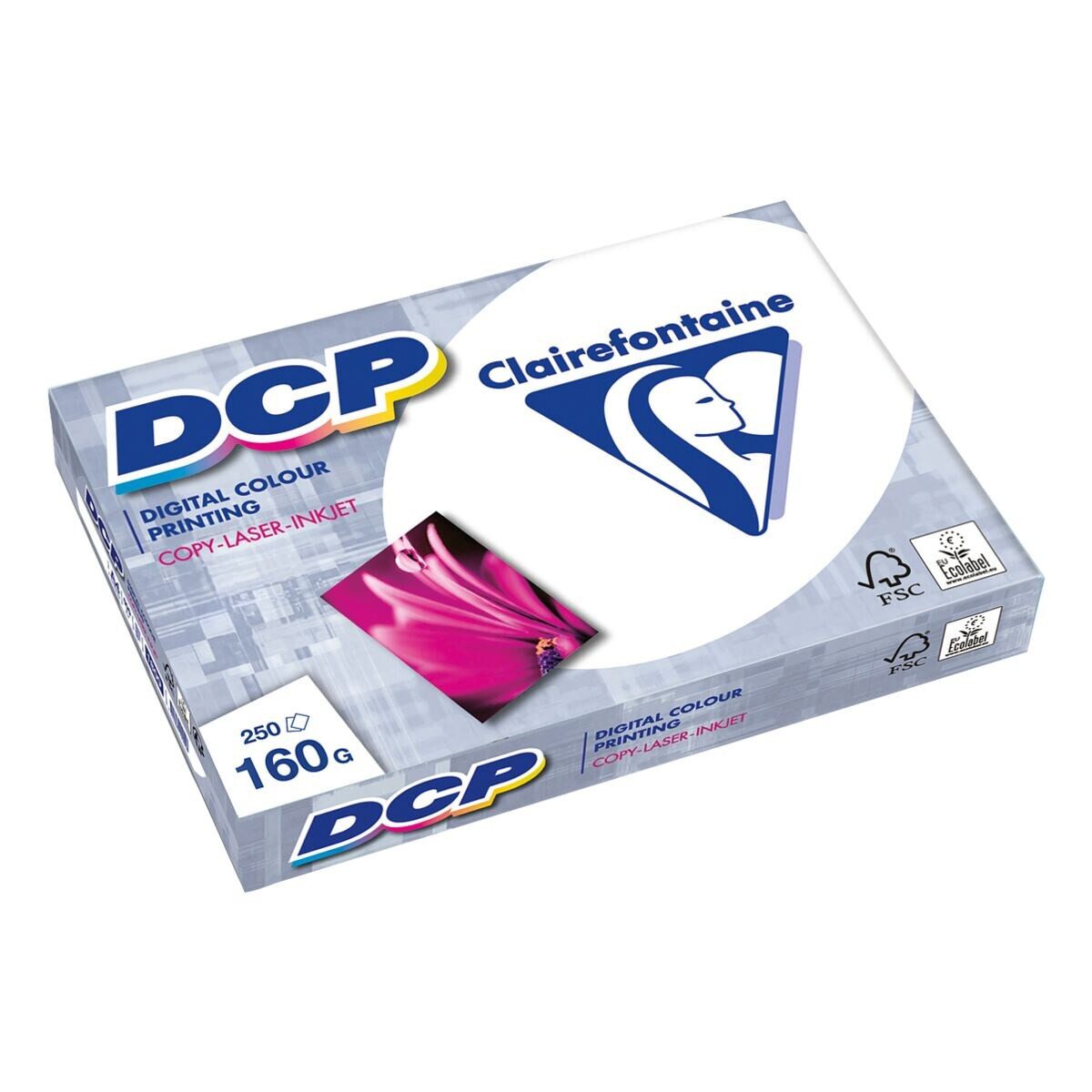 CLAIREFONTAINE Farblaser-Druckerpapier DCP, Format DIN A4, 160 g/m², 172 CIE, 250 Blatt