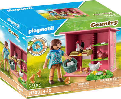 Playmobil® Konstruktions-Spielset Hühner mit Küken (71308), Country, (29 St), teilweise aus recyceltem Material; Made in Germany