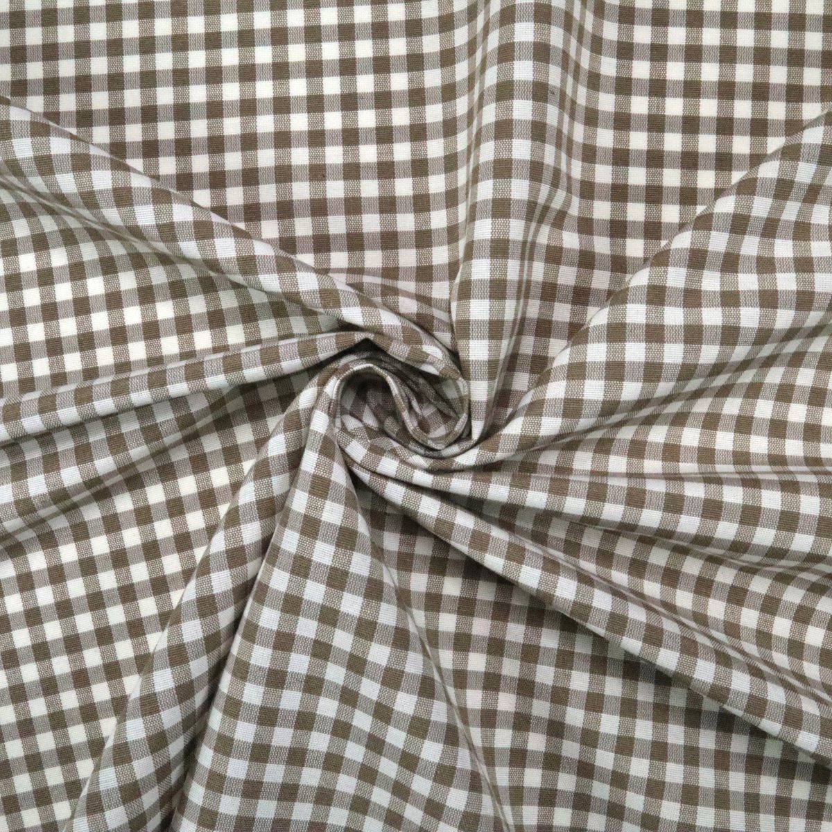 Stofferia Stoff Dekostoff Vichy-Karo Klein Cuadro Beige, Breite 280 cm, Meterware