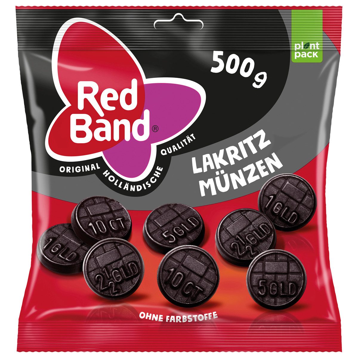 Red Band Süßigkeit, Red Band Lakritz Münzen aromatisch intensiv ohne Farbstoffe 500g