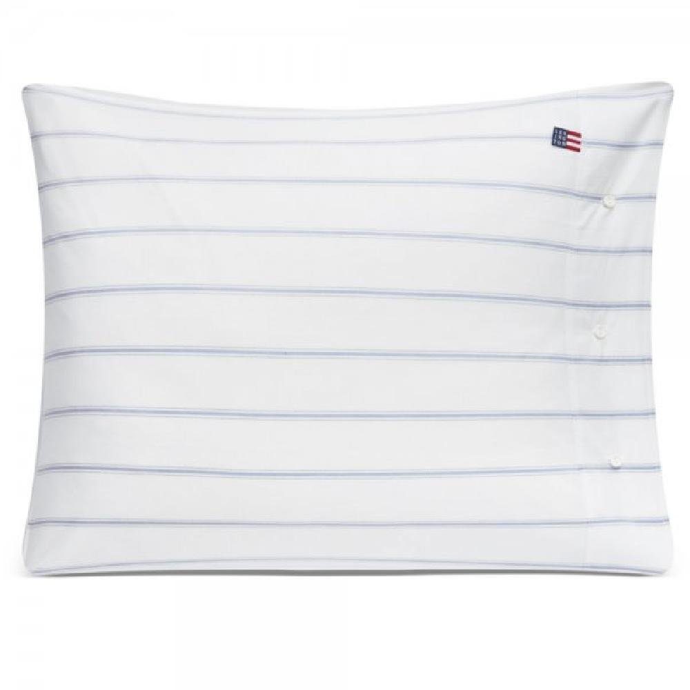 Kissenhülle LEXINGTON Kissenbezug White Blue Striped Lyocell Cotton (80x80), Lexington