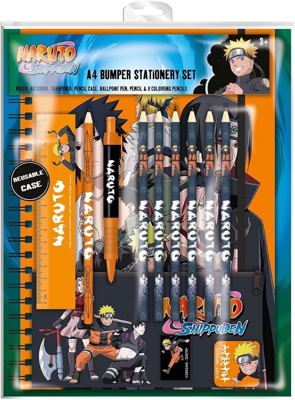 Pyramid International Collegeblock Naruto A4 Bumper Schreibwaren-Set mit Notizbuch, Stiften und Zubehör, Hochwertige Materialien sorgen für Langlebigkeit