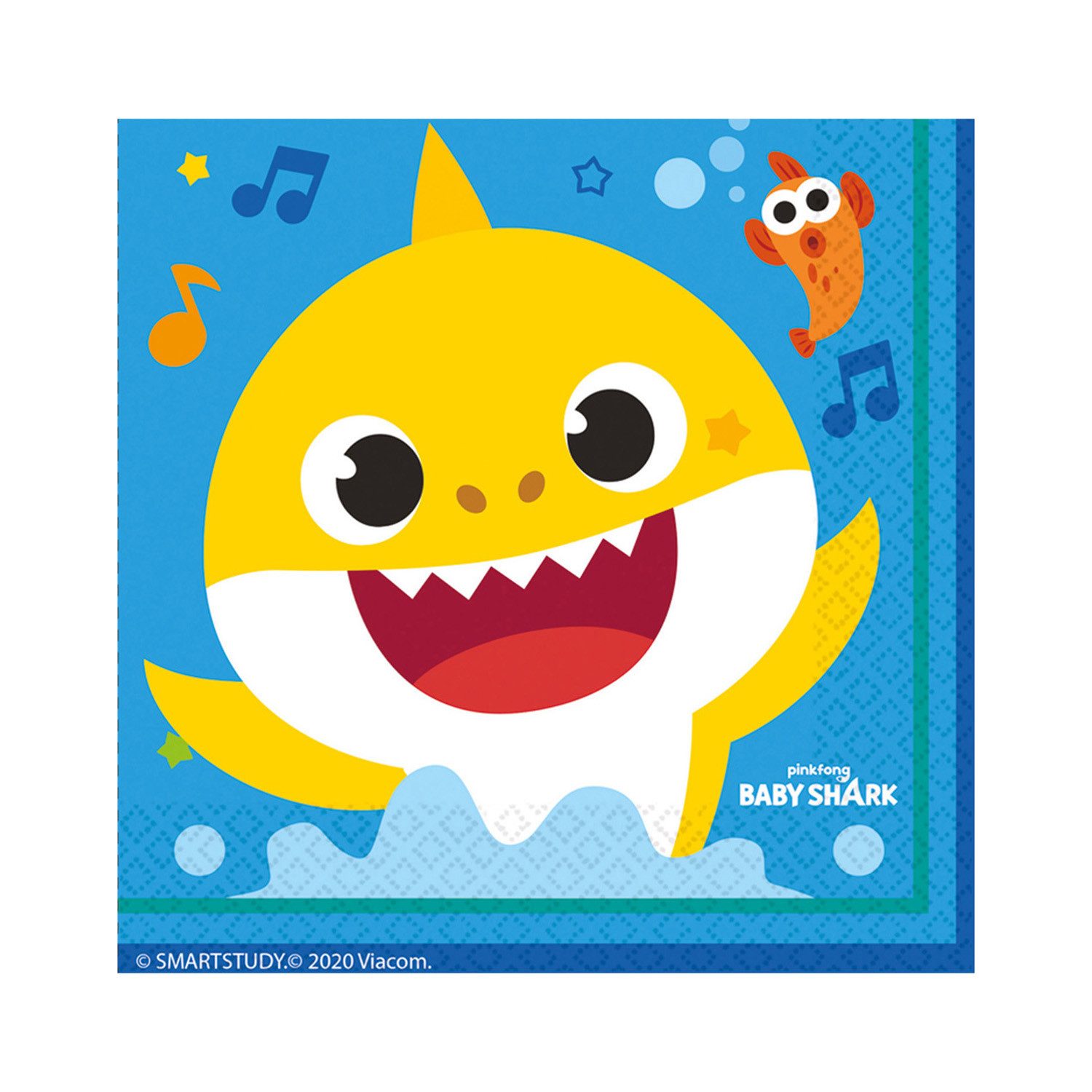 Amscan Papierserviette 'Baby Shark', Servietten 16Stk./33x33cm