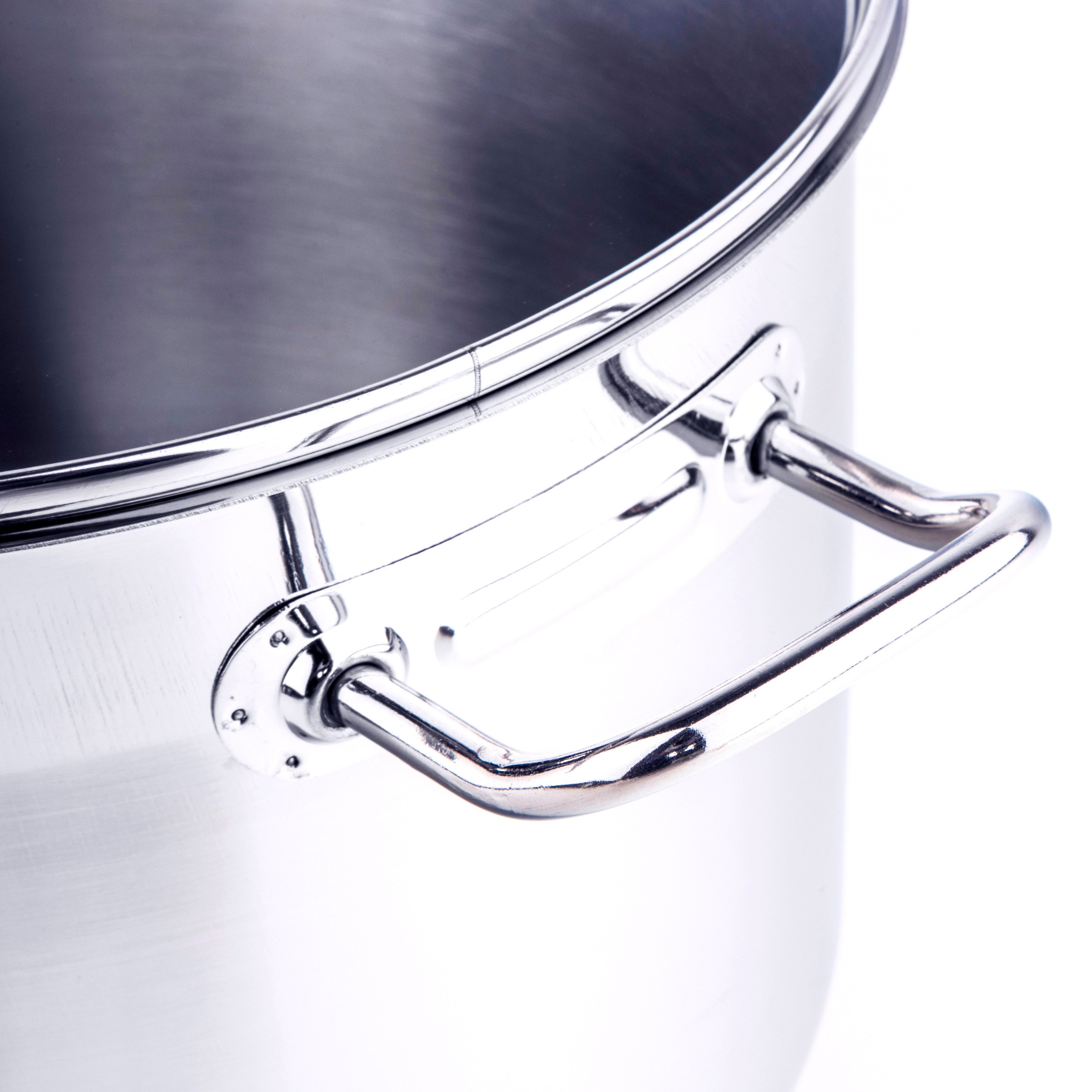 Haushalt International Kochtopf XL Profi Universalkochtopf, Edelstahl, Für alle Herdarten auch Induktion, inkl. Glasdeckel