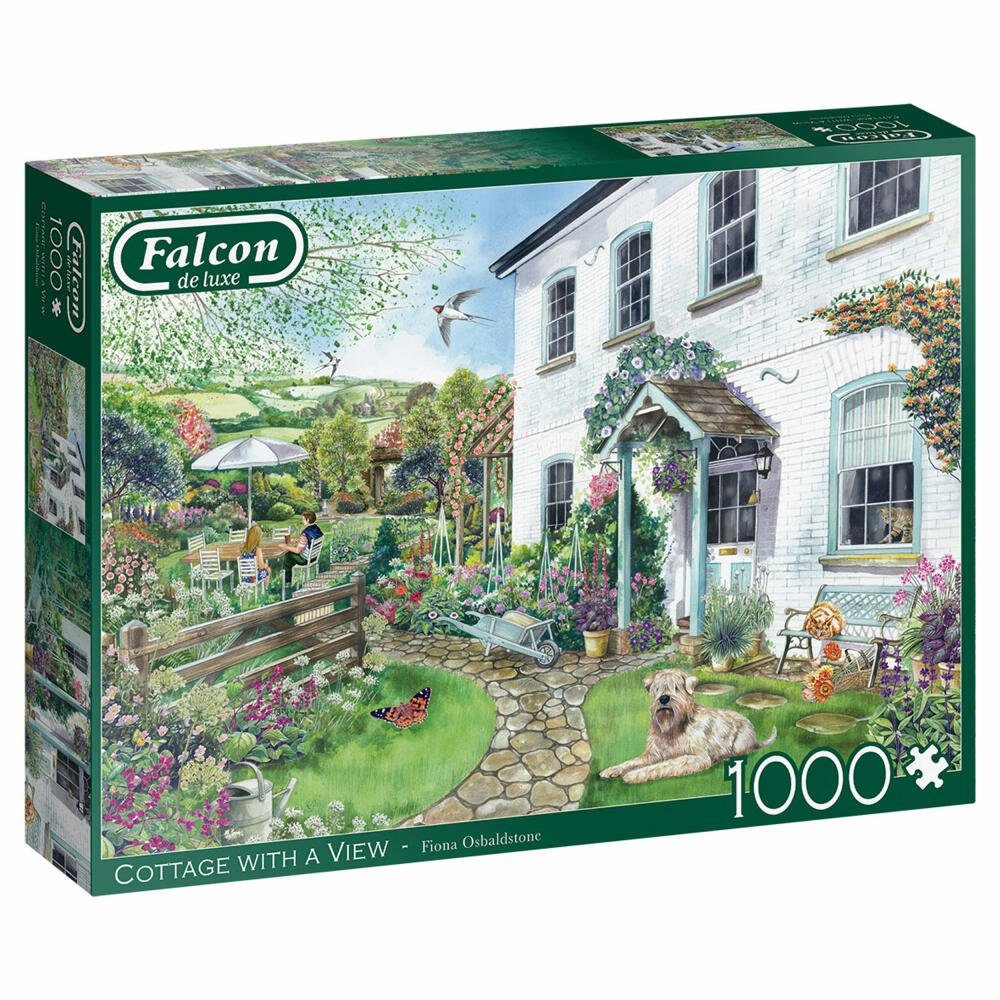 1000 View Teile, Puzzle 1000 Falcon Spiele Jumbo with Puzzleteile a Cottage