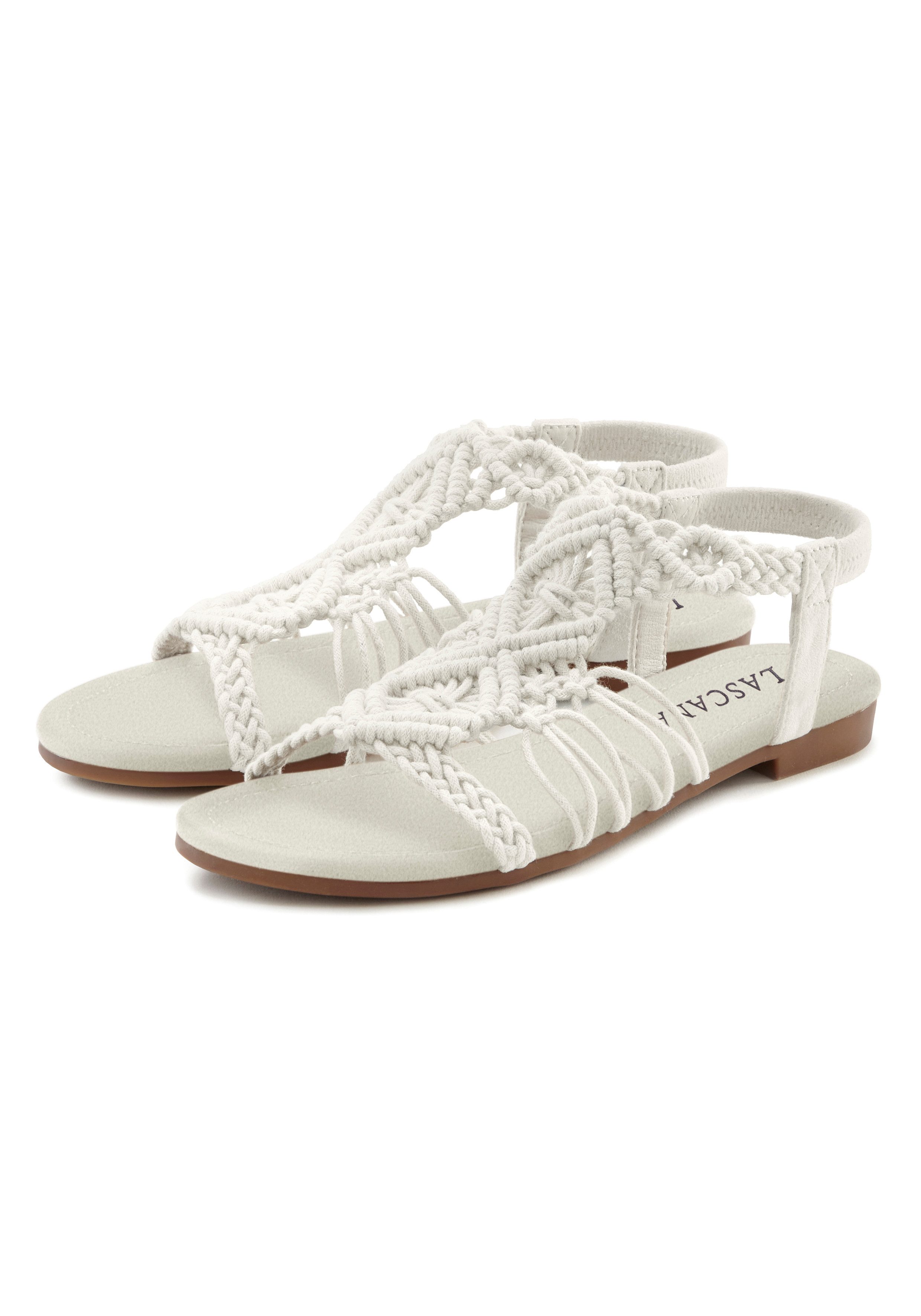LASCANA Sommerschuh Sandale Sandalette, Sommerschuh mit elastischem Riemchen VEGAN