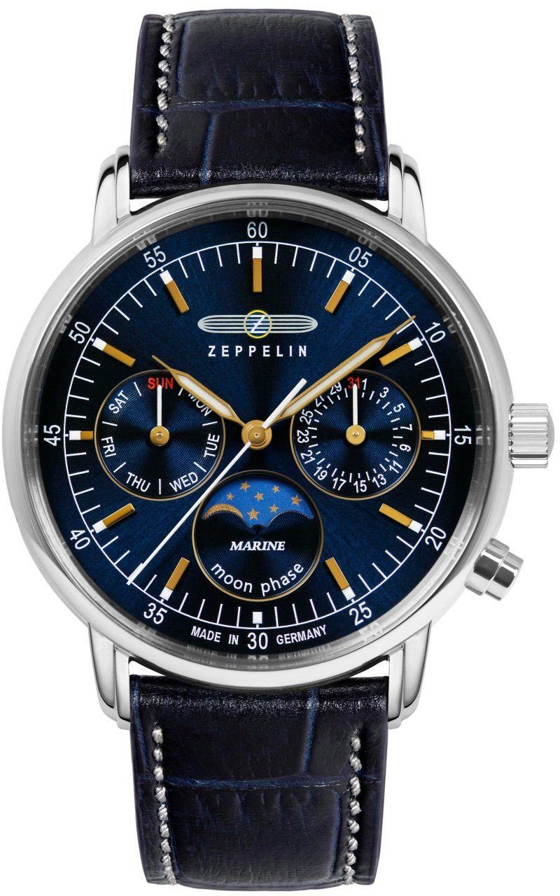 ZEPPELIN Multifunktionsuhr LZ 14 Marine Moonphase 8635-3, Quarzuhr, Damen, günstig online kaufen