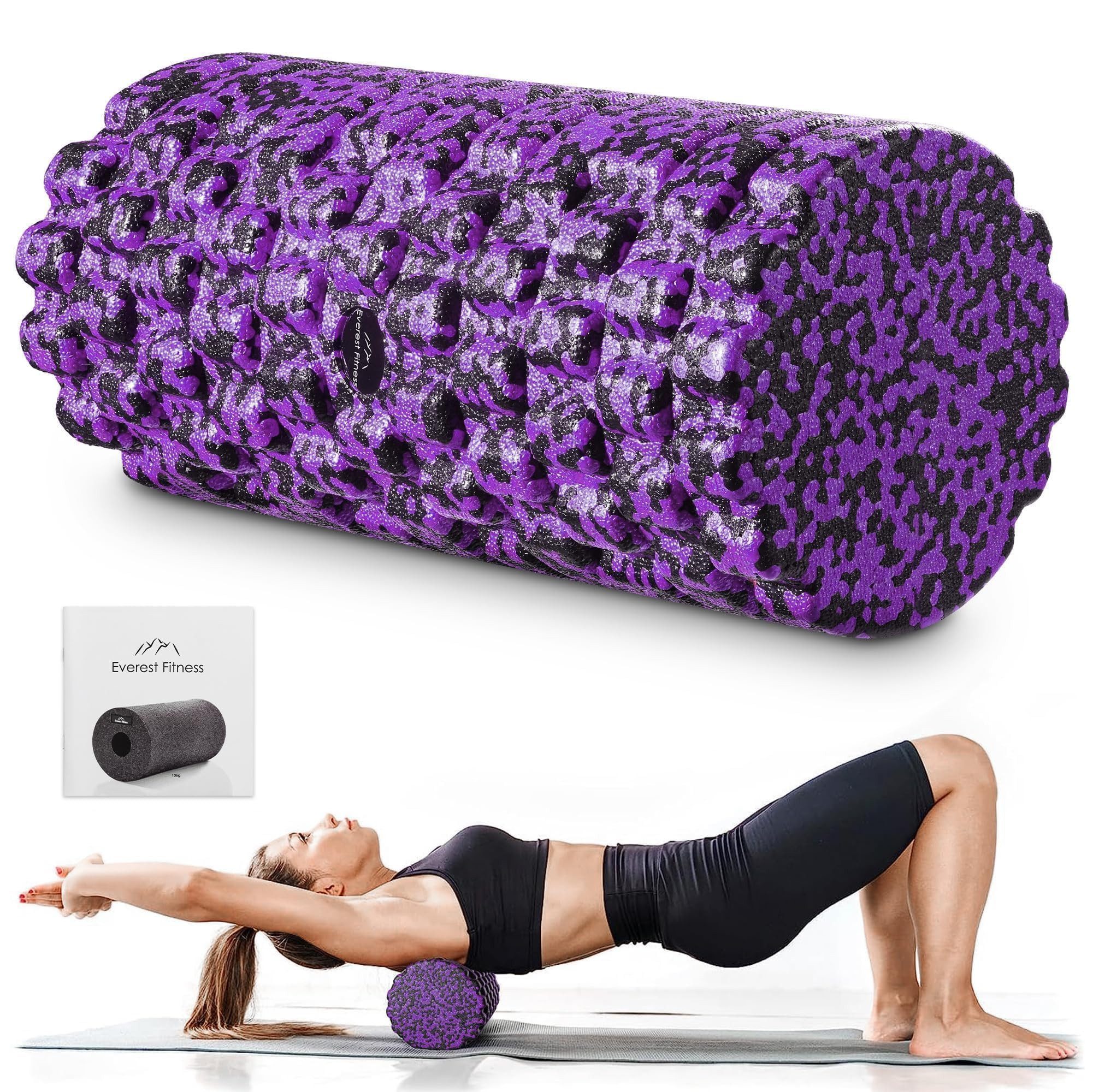 EVEREST FITNESS Fitnessrolle Yoga Rolle Massagerolle - Fazienrolle Rücken - Faszien Rückenrolle (1-tlg), Faszienrolle Foam Roller 3D-Textur - 33cm Faszienrolle Wirbelsäule