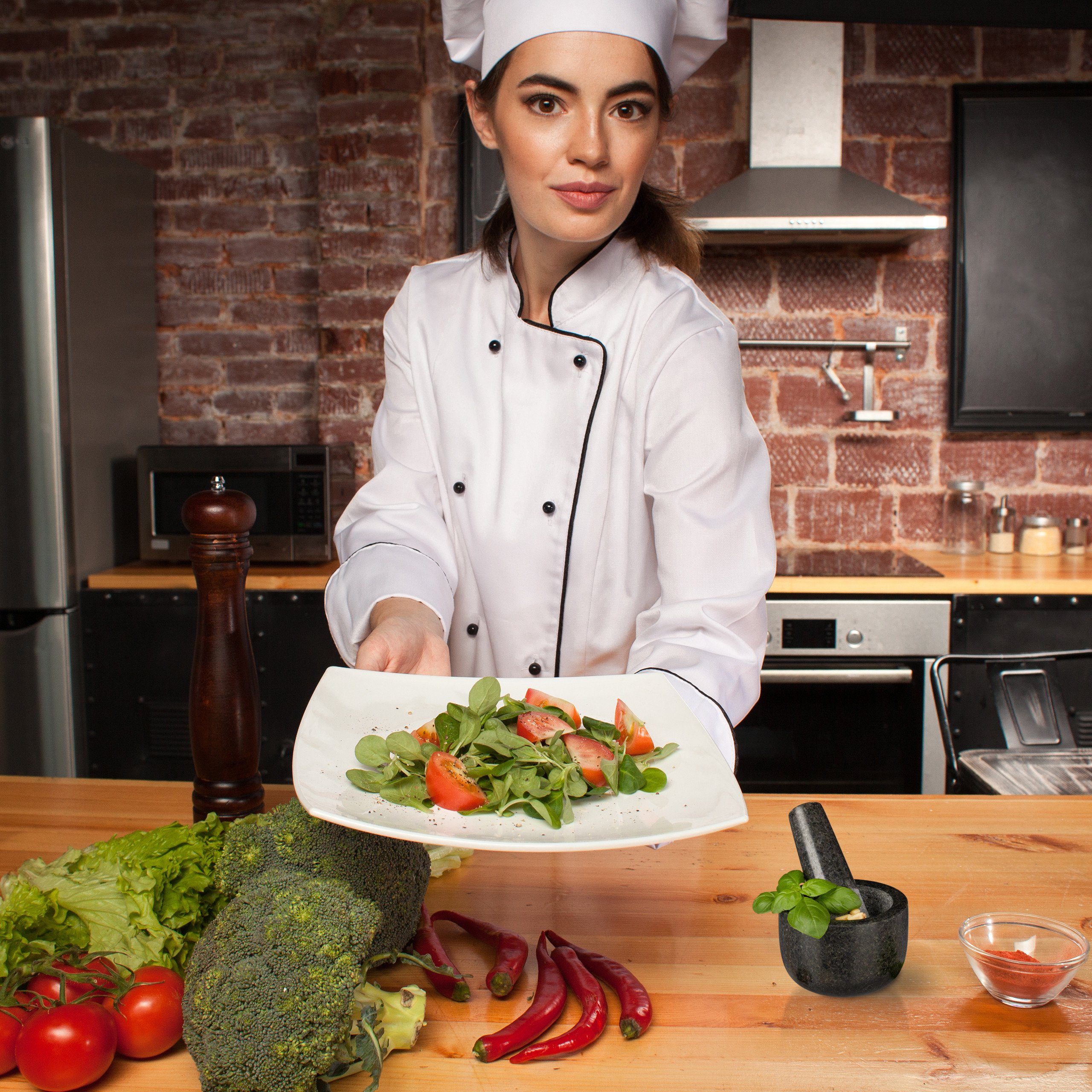 relaxdays Mörser Granit Mörser mit Stößel klein