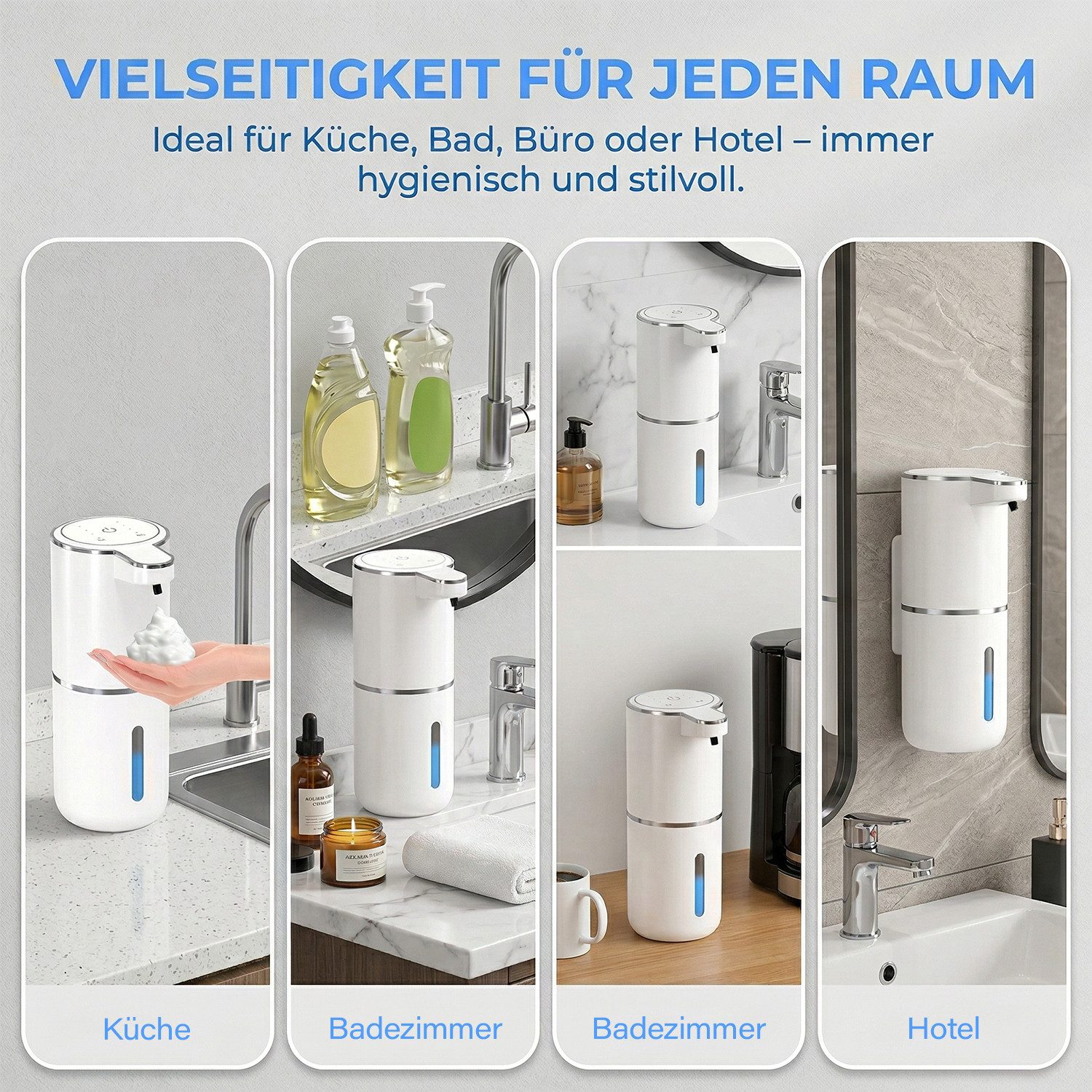 AKKEE Seifenspender Automatisch Flüssig Mit Infrarotsensor 380ml Elektrischer