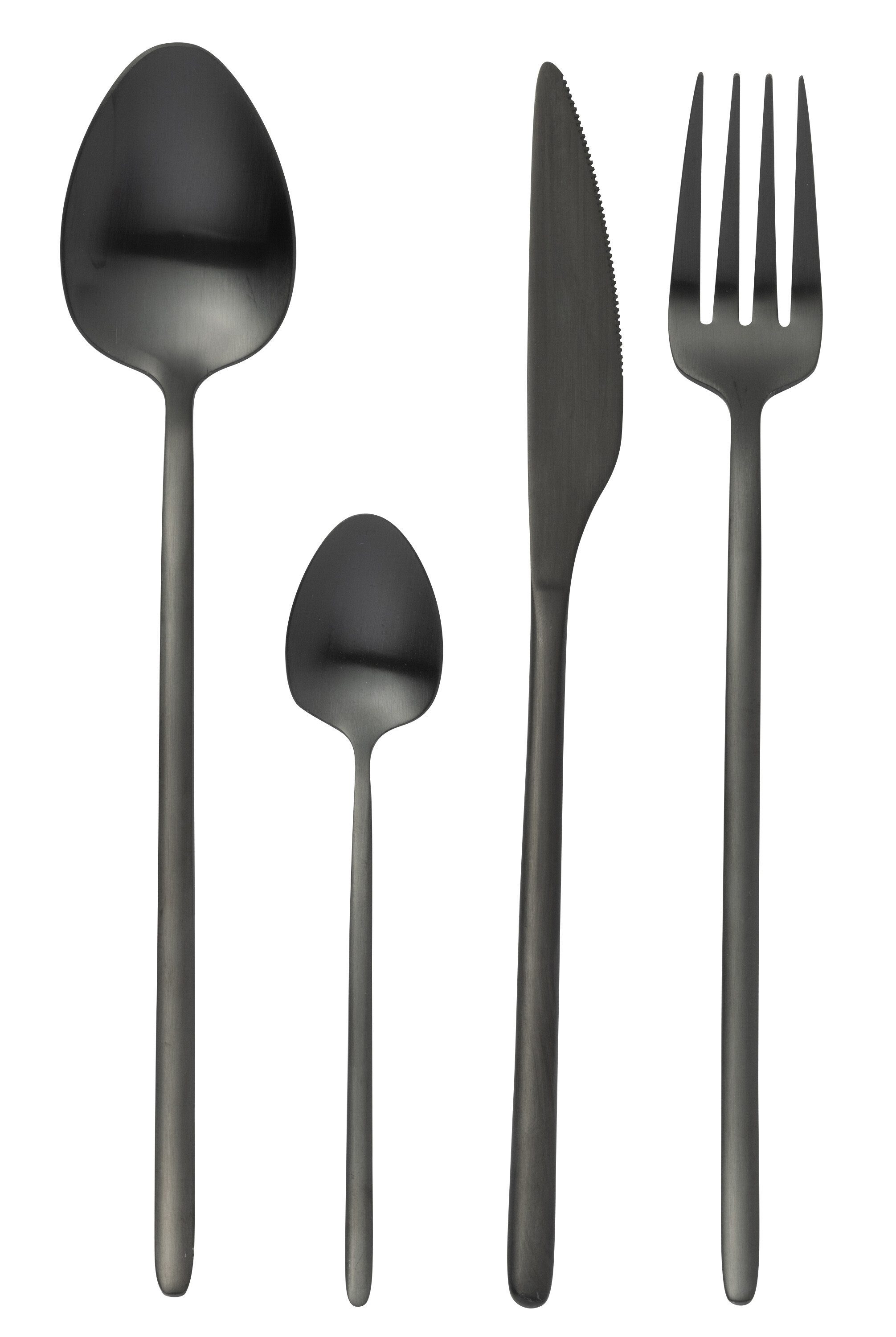 J-Line by Jolipa Besteck-Set Besteck Set 24-teilig Edelstahl glänzend/ matt schwarz, 6 Personen, 24 Teile, modernes Design