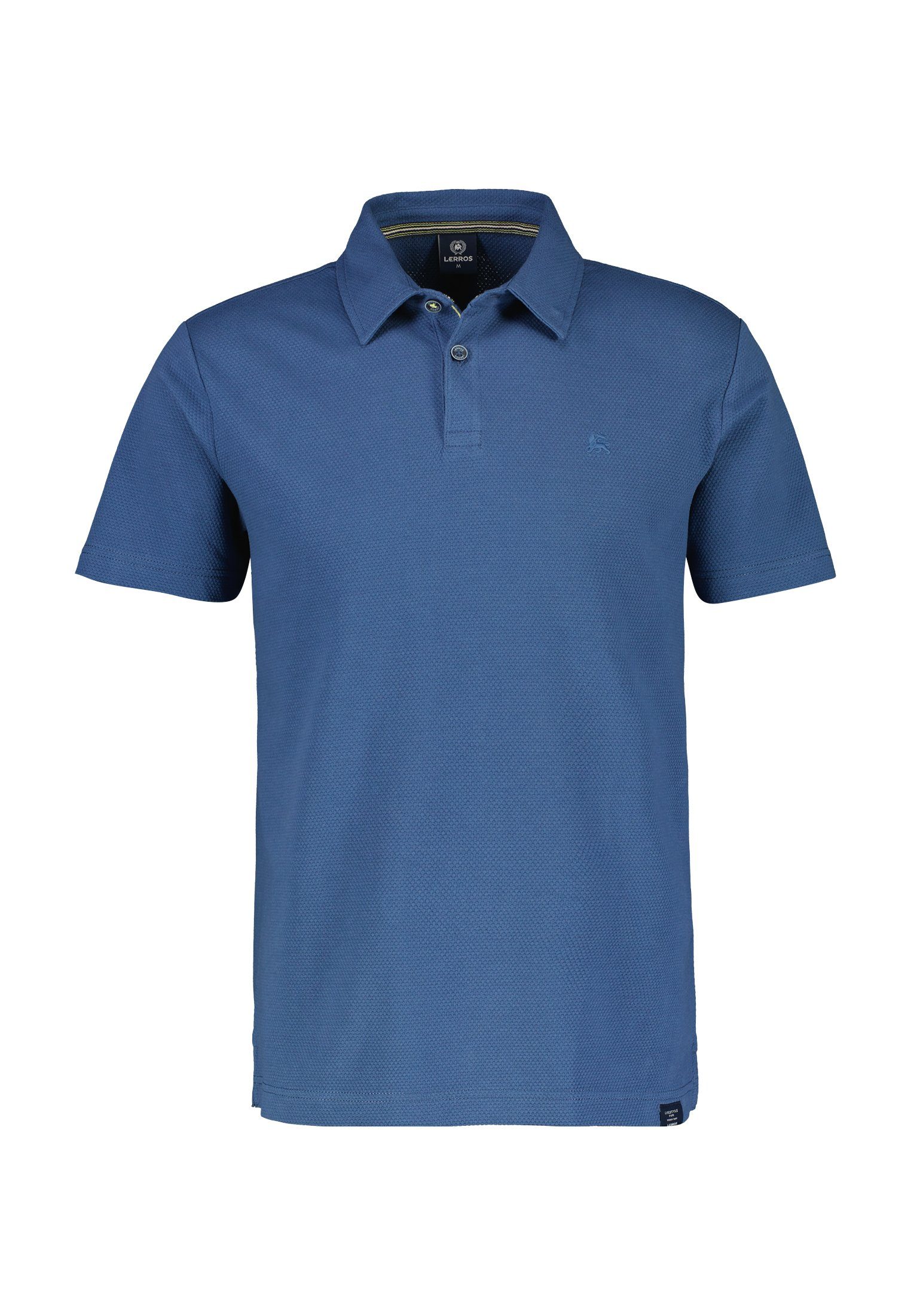 LERROS Poloshirt LERROS Waffelpiqué-Poloshirt TRAVEL BLUE
