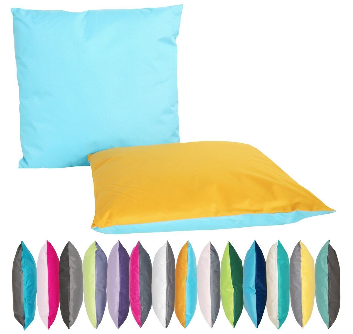 JACK Dekokissen JACK 2-farbiges Wende Outdoor Kissen 45x45cm Dekokissen inkl. Füllung, mit Lotus-Effekt, Robust, Strapazierfähig, für Innen & Außen geeignet
