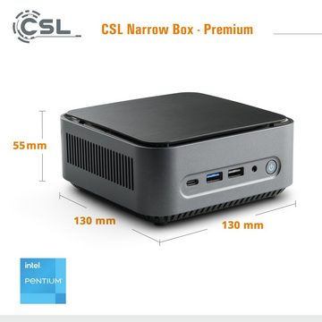 CSL Narrow Box Premium / 32GB / 500 GB M.2 SSD / Win 11 Pro Mini-PC (Intel® N6000, Intel UHD Graphics, 8 GB RAM, 500 GB SSD, passiver CPU-Kühler)