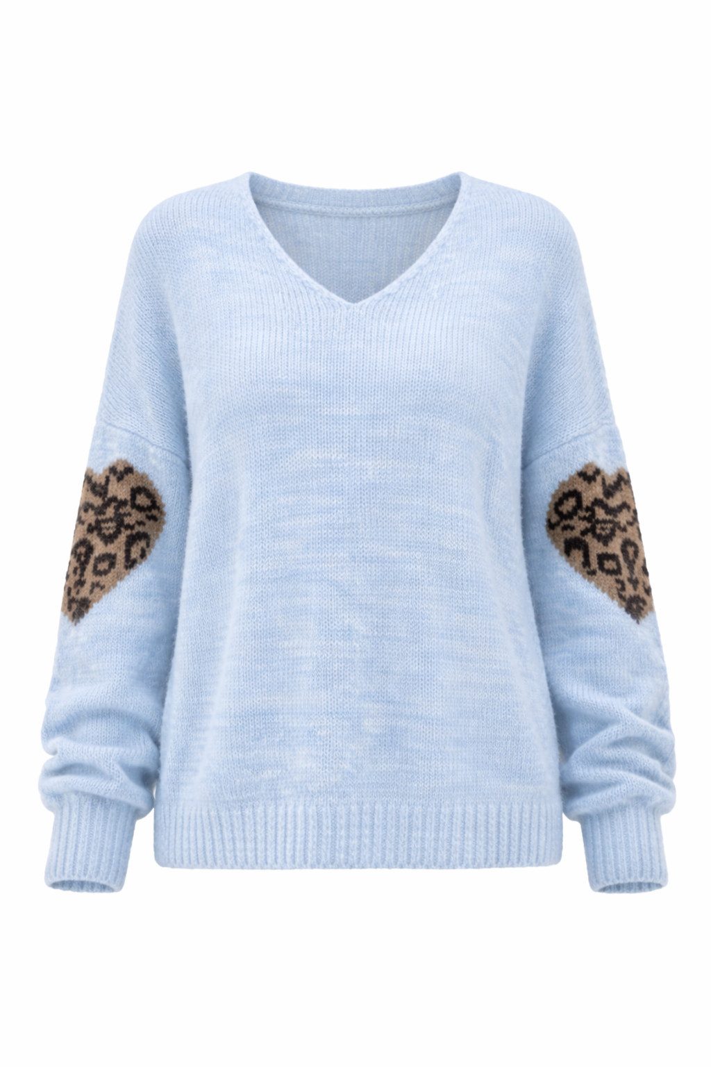 ITALY VIBES Strickpullover - Grobstrick - Pullover Damen - Oversize Leo-Motiv - ITALY VIBES ONE SIZE / passend für Größen L- XXL