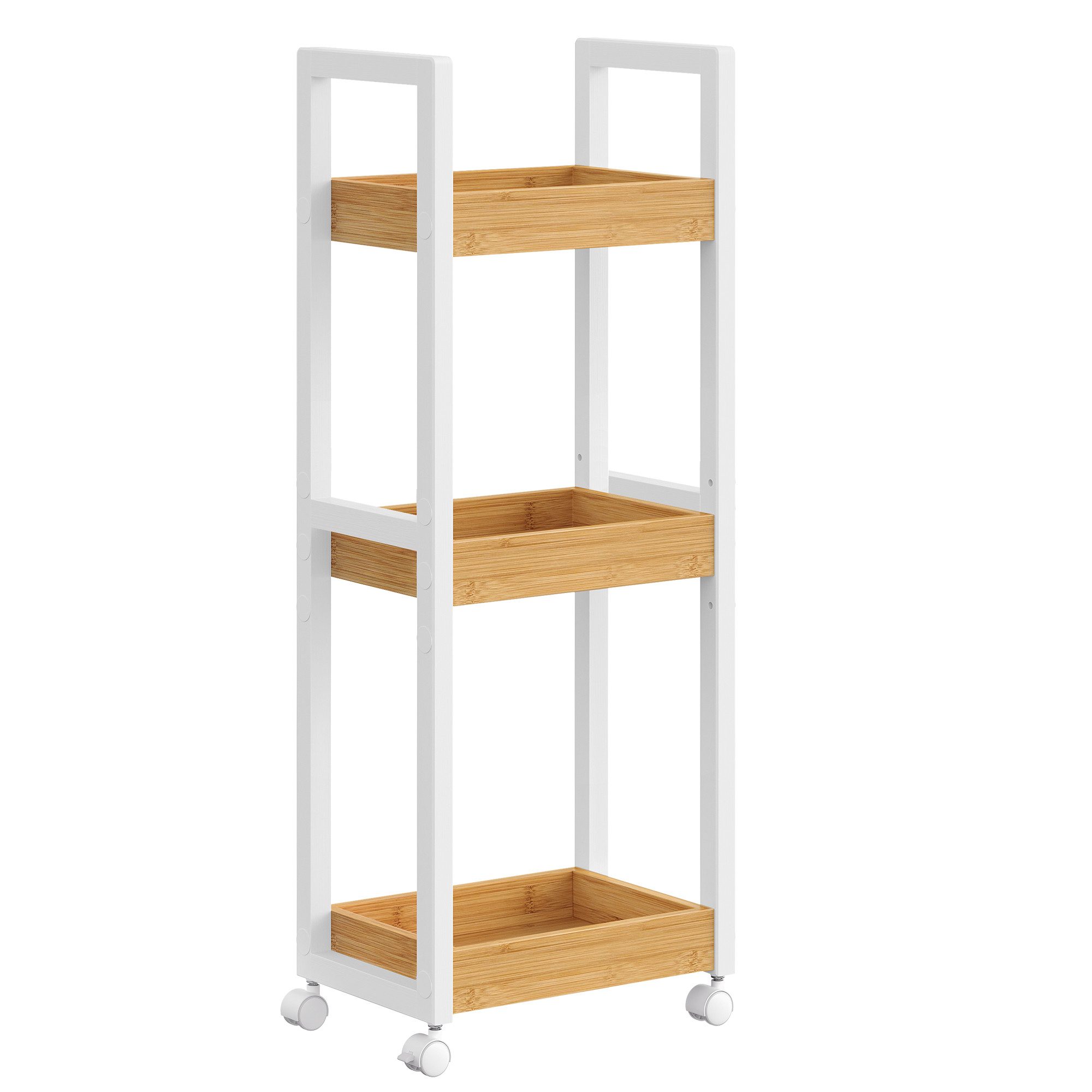 SONGMICS Badregal BCB083, SONGMICS Rollwagen, Badezimmerregal mit 3 Ebenen günstig online kaufen