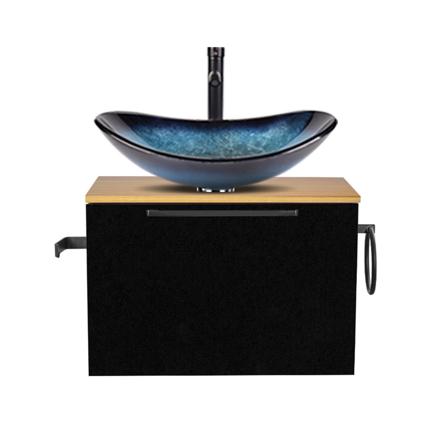 Puluomis Badezimmer-Set Waschbeckenunterschrank 60cm mit Waschbecken, günstig online kaufen