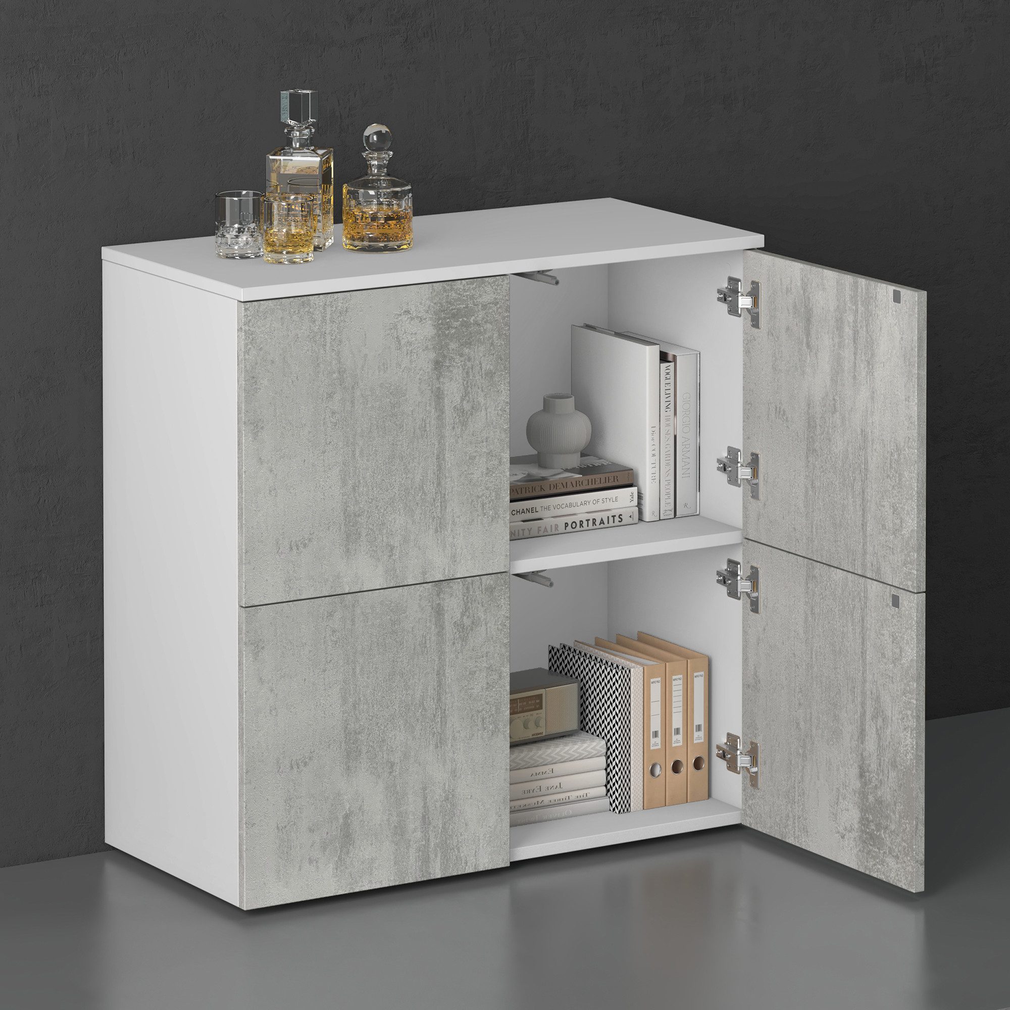 doporro Sideboard Kommode Möbel Mehrzweckschrank Push-to-Open Aufbewahrungsschrank