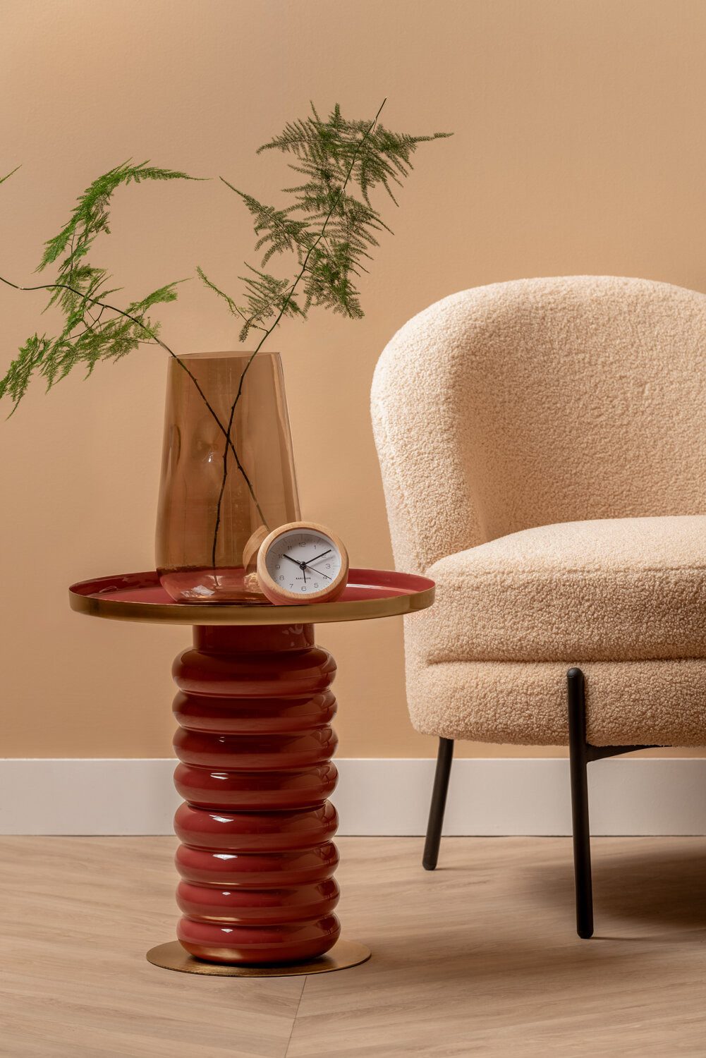 Karlsson Uhr Wecker mit Bambusgehäuse NEAT, Ø 10 cm