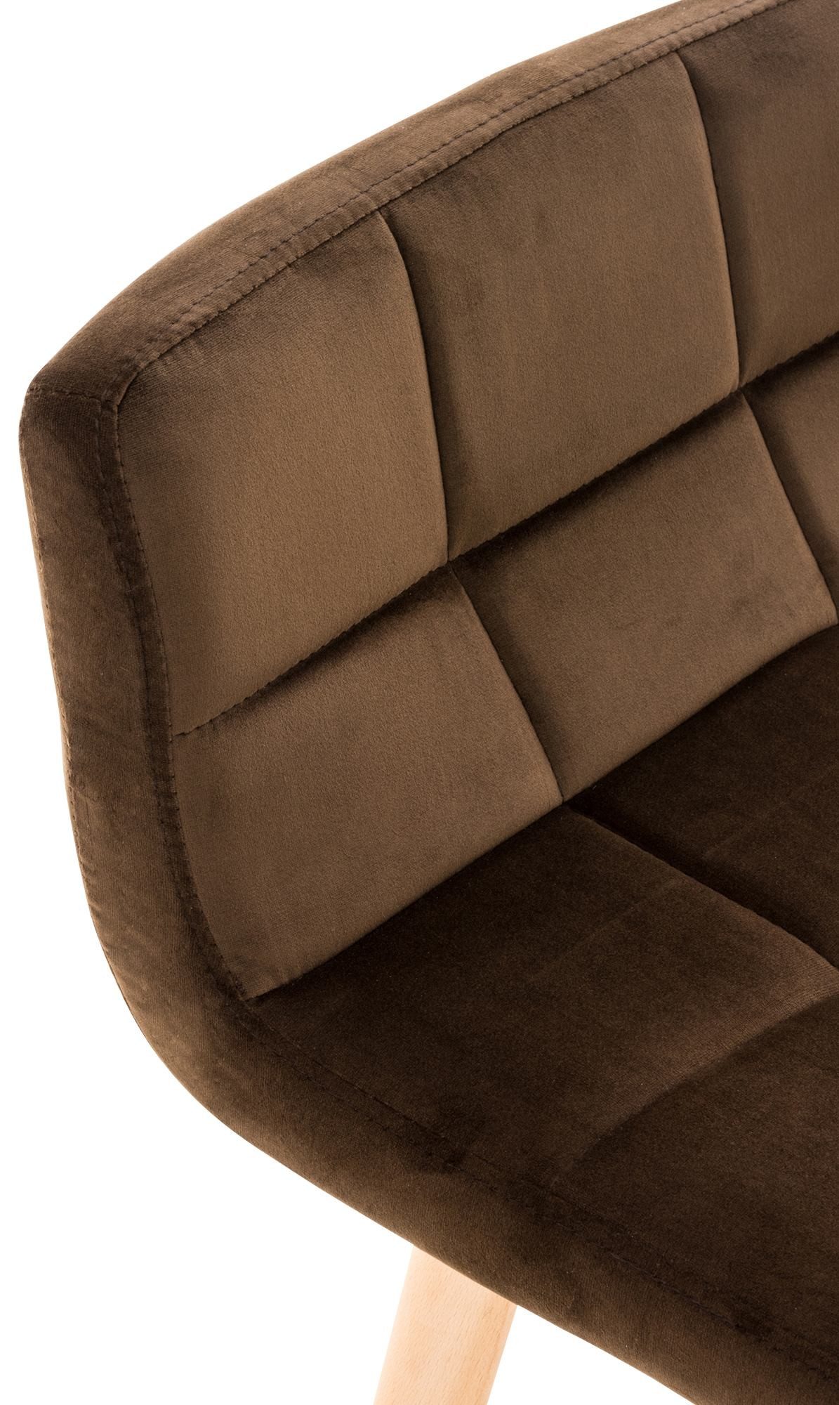 CLP Barhocker Lincoln Samt, mit Samtbezug, Vierfußgestell aus Buchenholz