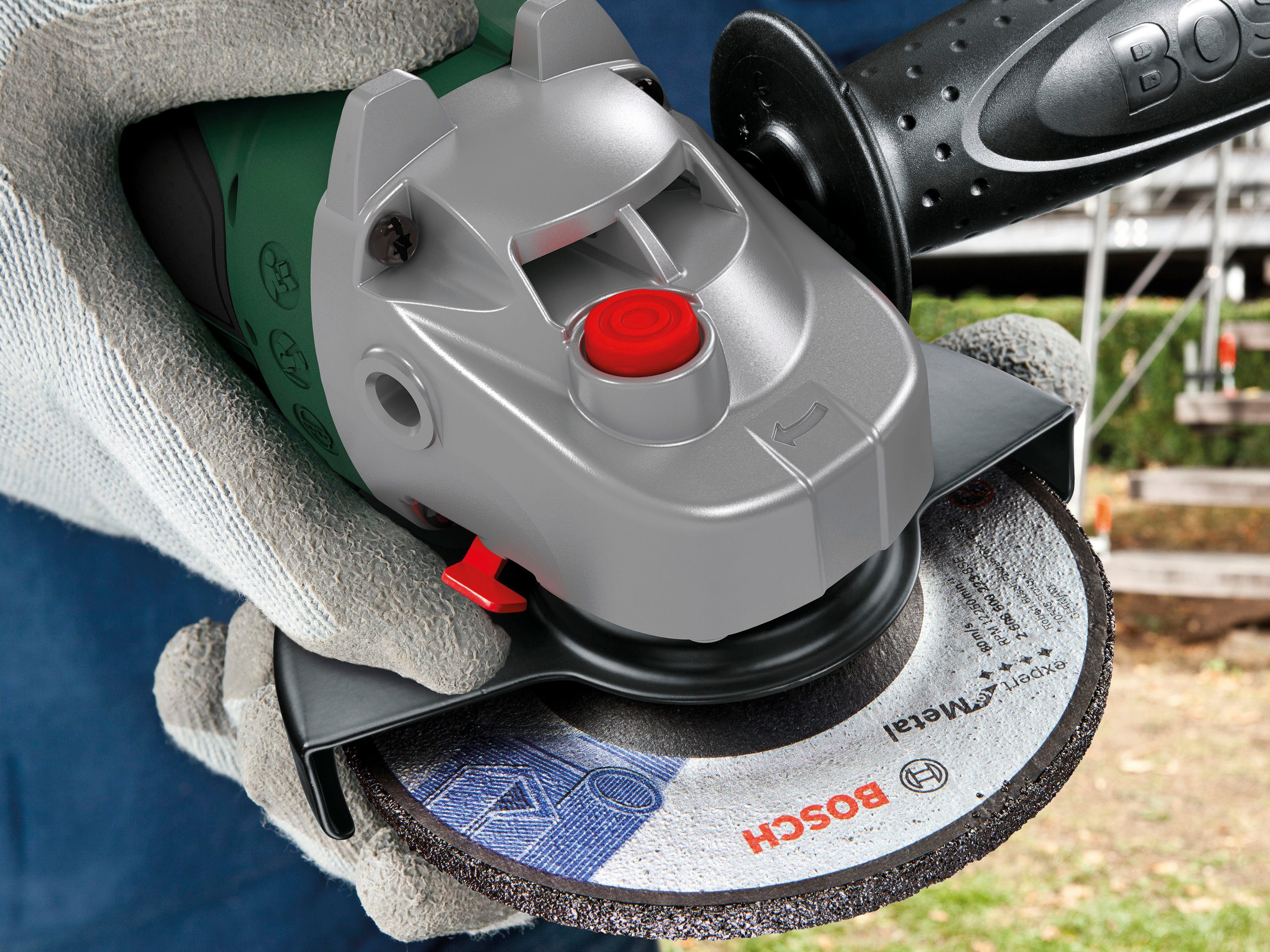 Bosch Home & Akku-Winkelschleifer 18V-75 Ladegerät solo, und Akku ohne UniversalGrind 125mm Garden 