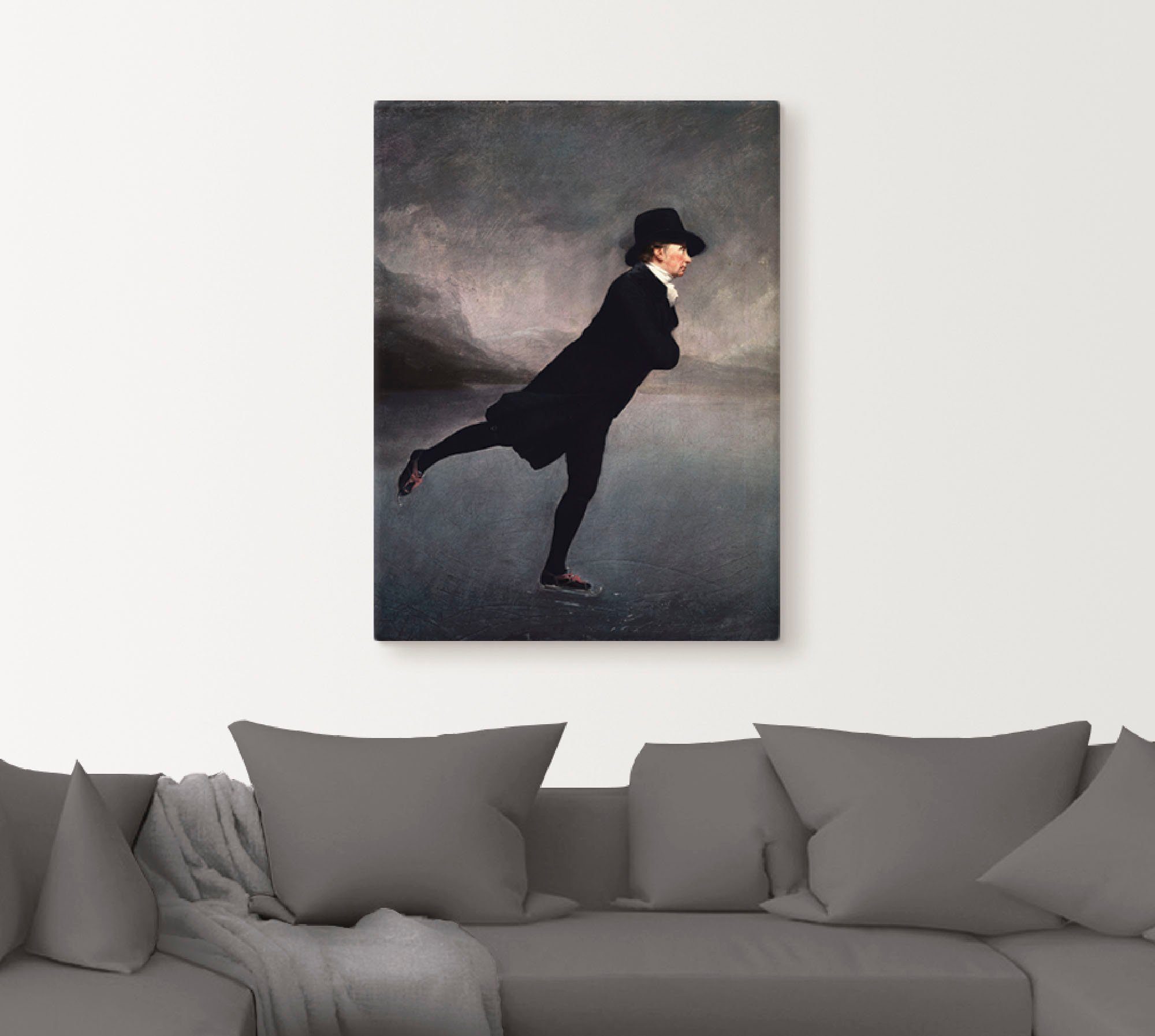 Artland Leinwandbild Pfarrer Robert Walker beim Eislaufen, Mann (1 St), auf Holzrahmen gespannt