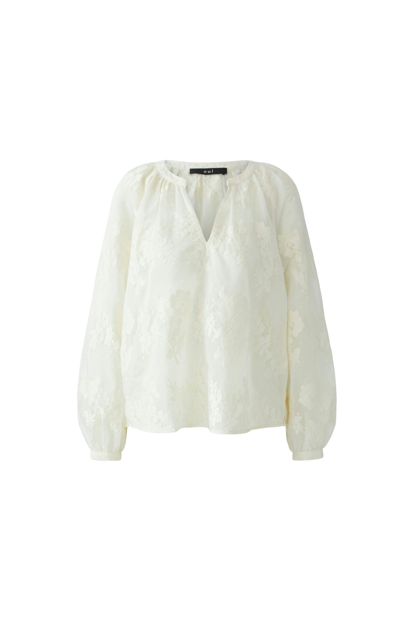 Oui Hemdbluse Bluse eggnog