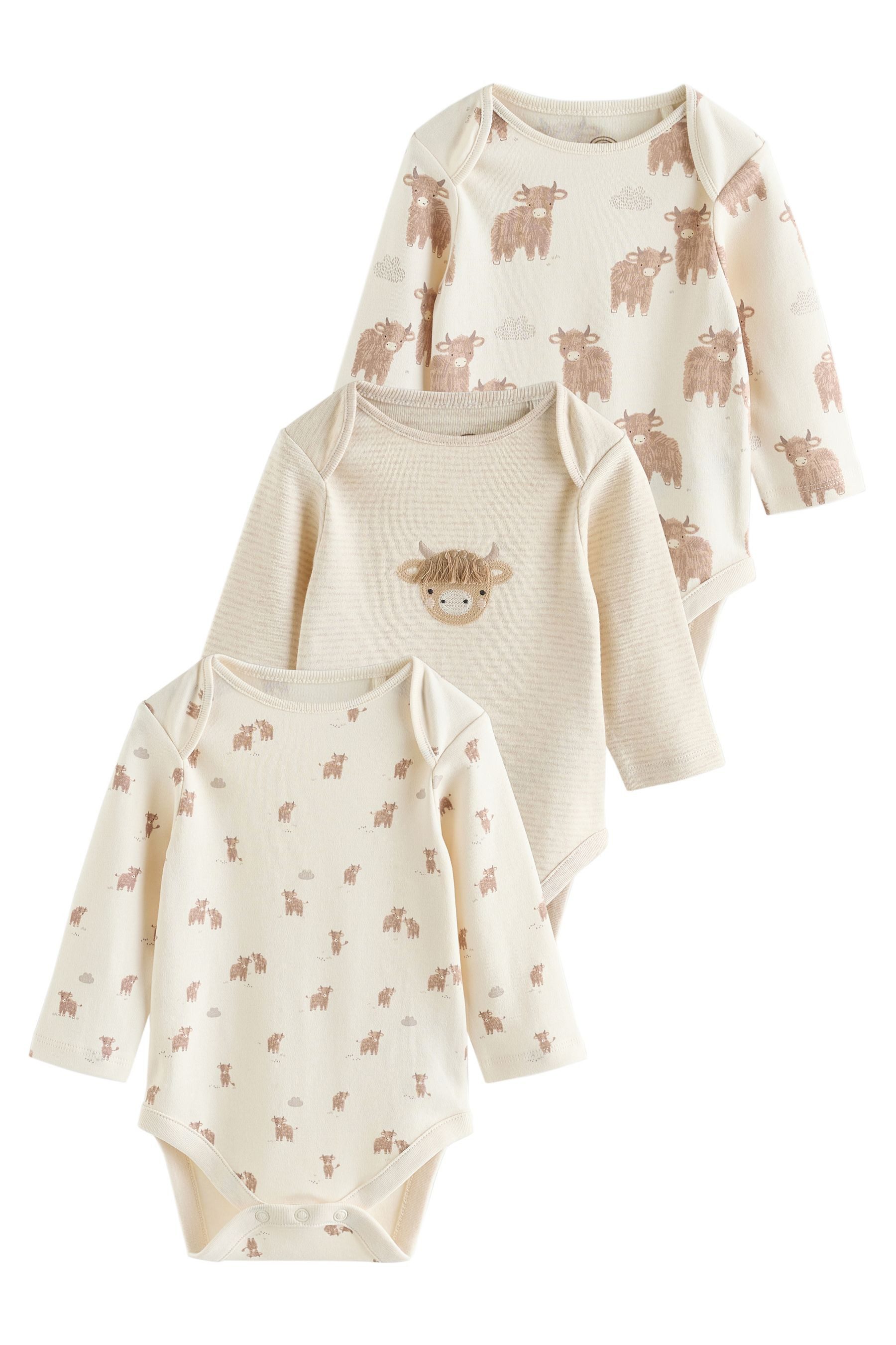 Next Langarmbody Baby-Body mit langem Arm im 3er-Pack (3-tlg)