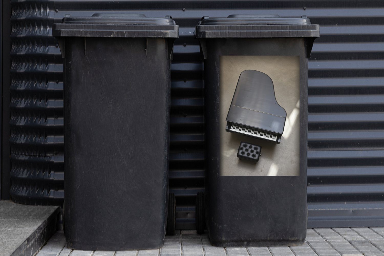 Flügels Abfalbehälter (1 Mülltonne, Sticker, Container, eines MuchoWow Wandsticker St), Draufsicht Mülleimer-aufkleber,