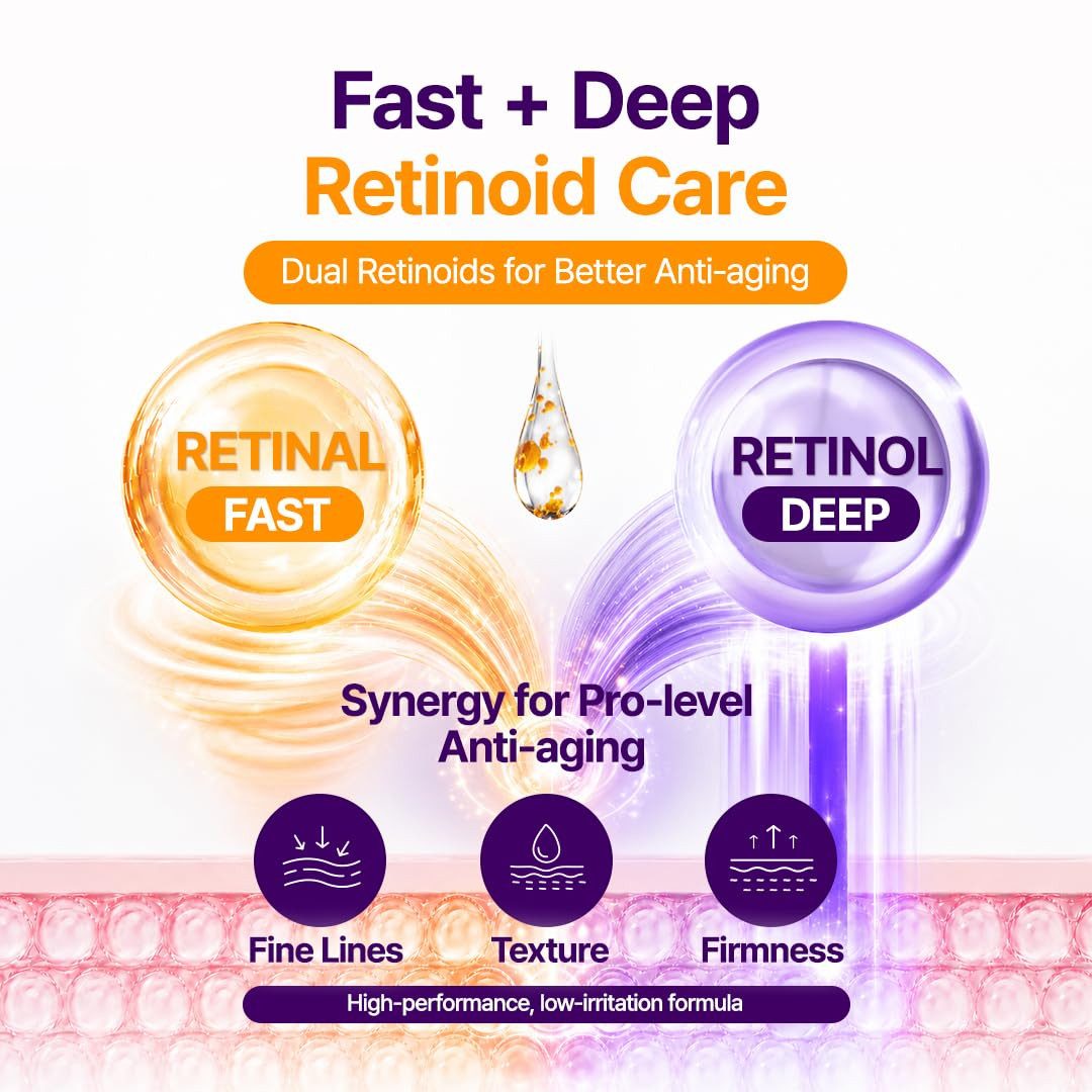 Purito Seoul Gesichtsmaske Retinol Retinal 2000 NAD+ Serum 30 ml - leichtes Nachtserum mit Retinol, Retinal, NAD+, Niacinamide und Ceramide NP für, glatter und ebenmäßiger wirkende Gesichtshaut im Alltag