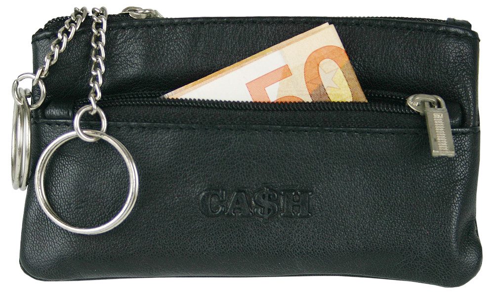 CA$H Geldbörse Mini-Geldbörse, Schlüsseltasche, Ausweishülle, Passhülle, Echtleder