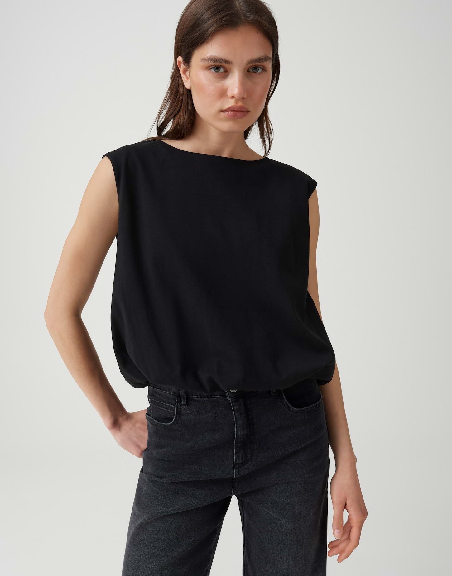 OPUS Shirttop Jerseytop mit soften Fall Moderne O-Form mit entspanntem Charakter