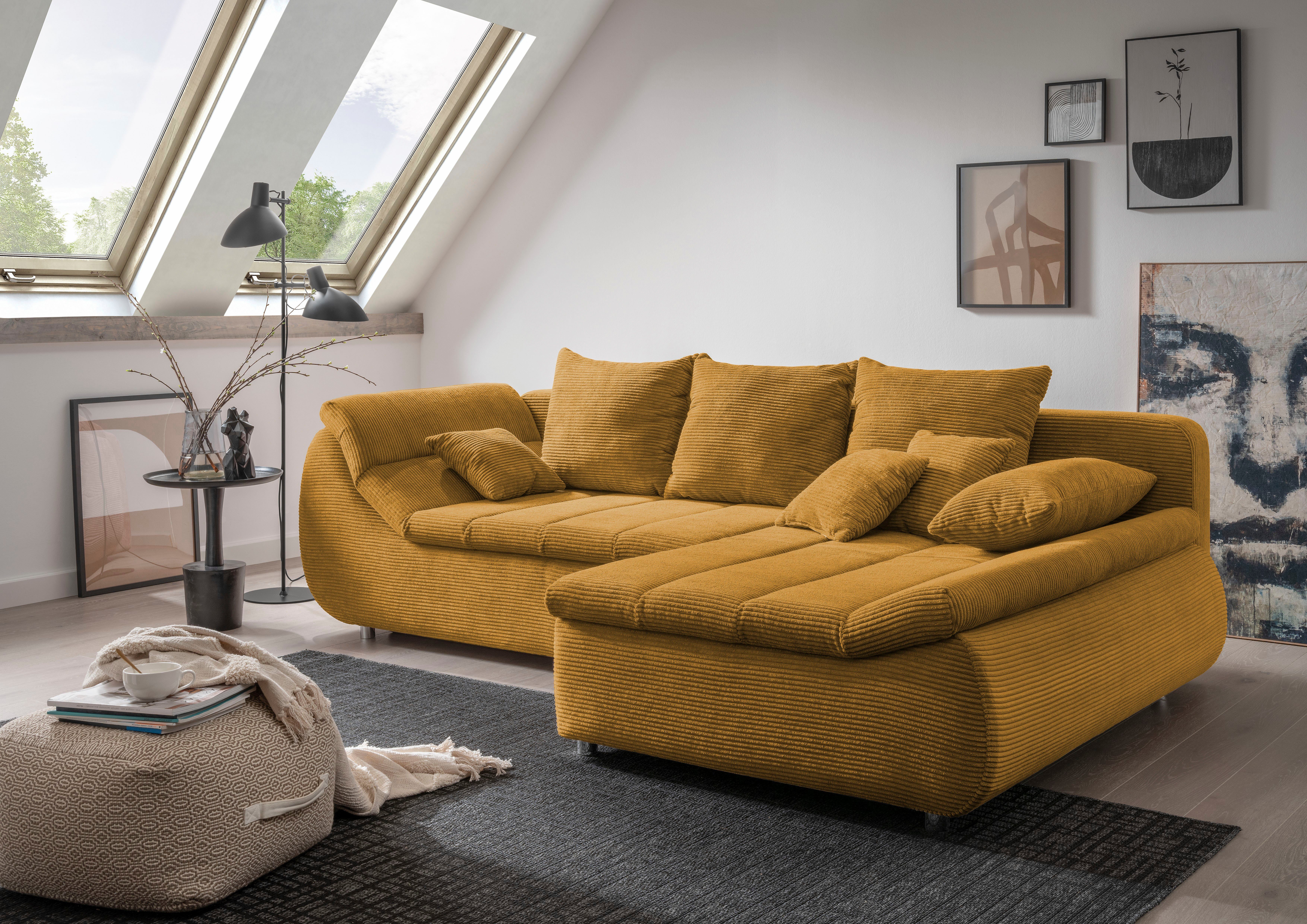 INOSIGN Ecksofa "Imola elegant und bequem, aktuelle Steppung im Sitz, L-For günstig online kaufen