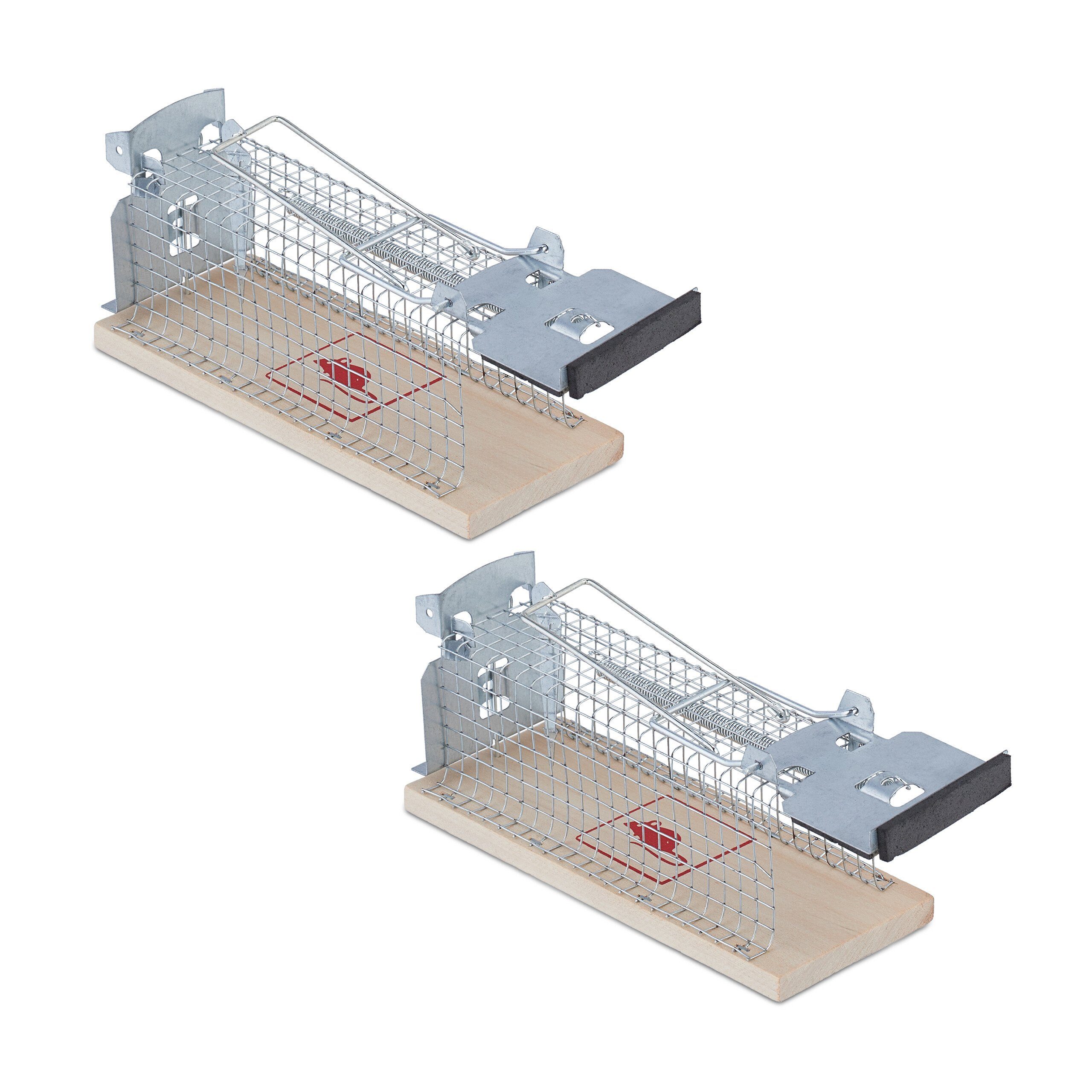 relaxdays Lebendfalle Lebendfalle für Mäuse 2er Set