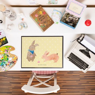 Mr. & Mrs. Panda Schreibtischunterlage Hasen Muschel - Gelb Pastell - Geschenk, Schreibwaren, Muscheln, Schr, (1 tlg)