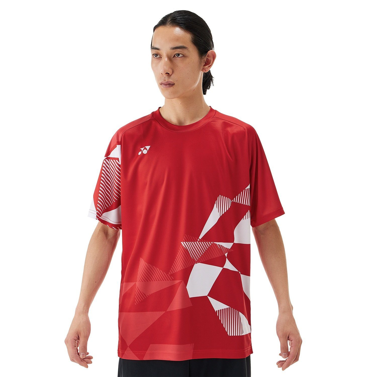 Yonex T-Shirt Practice Graphic 16744 (100% Polyester) 2025 rot Herren