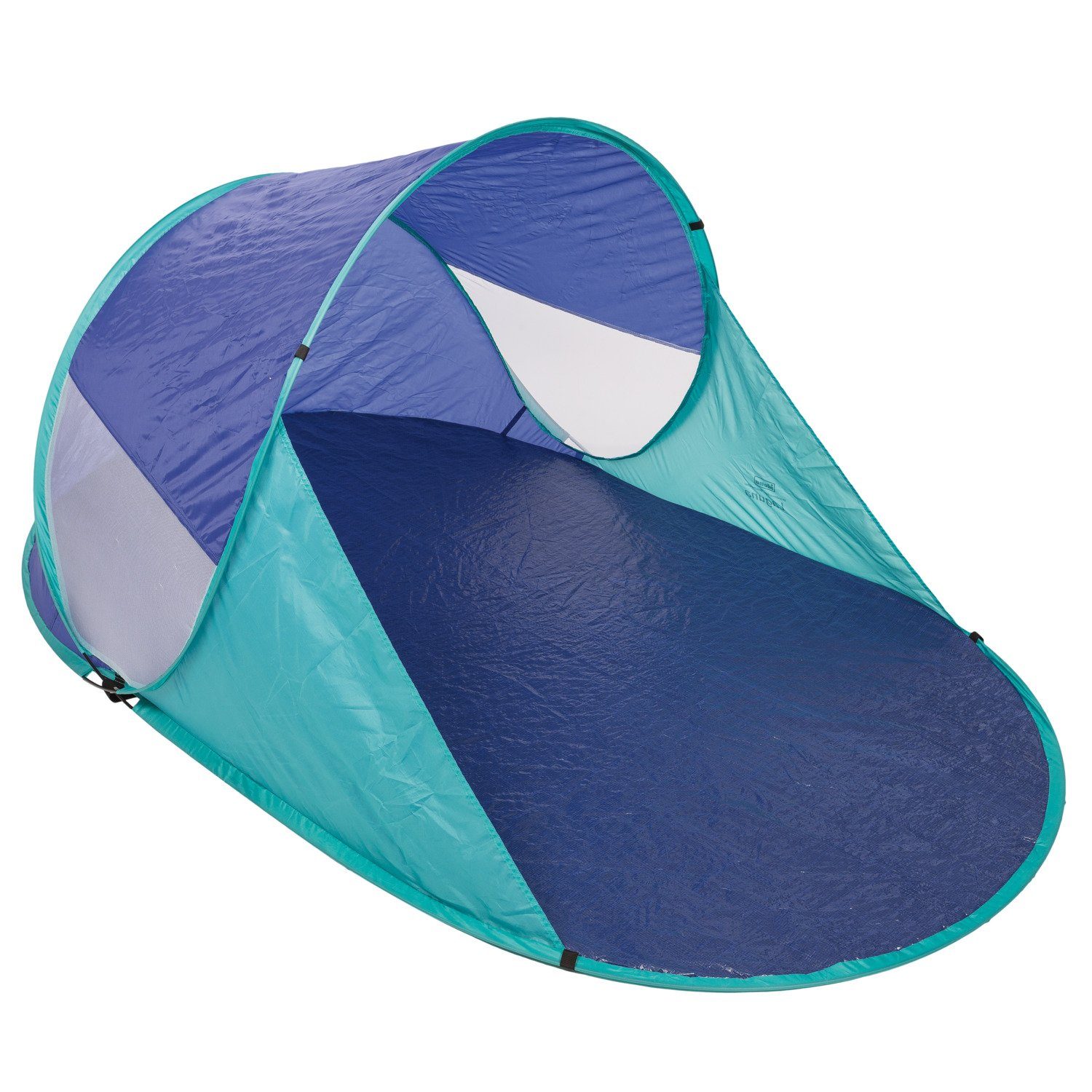 Idena Strandmuschel Idena 7570010 - Pop Up Strandmuschel mit UV Schutz 40+, ca. 2 x 1,2 x, (1 Popup Strandzelt, 6 Heringe, 2 Abspannseile & 1 Tragetasche)