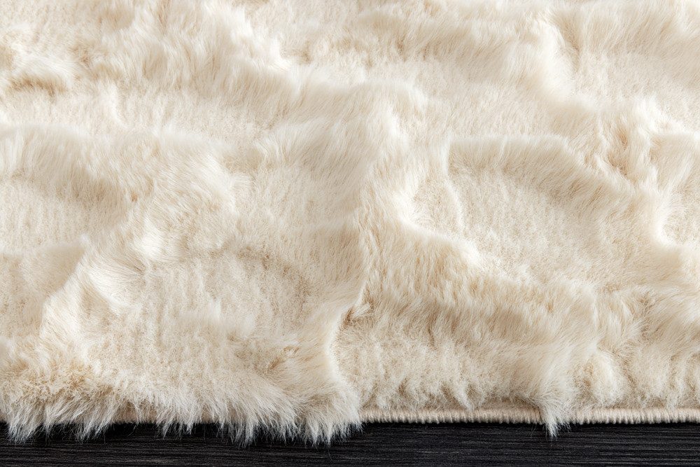 riess-ambiente Designteppich DUNE 230x160cm beige - 3D-Hochflor, Hoch-Tief-Effekt, Fell, modern, rechteckig, Höhe: 36 mm, Hochflor-Teppich für Indoor - ideal fü – Bild 4 von 5