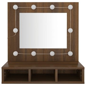 vidaXL Badezimmerspiegelschrank Spiegelschrank mit LED Braun Eiche-Optik 60x31,5x62 cm (1-St)