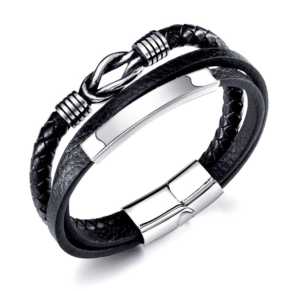 Leway Armband Set »Männer Armband Armreif schwarz für Herren, geflochten  Breites Wickelarmband mit Magnet Verschluss« online kaufen | OTTO
