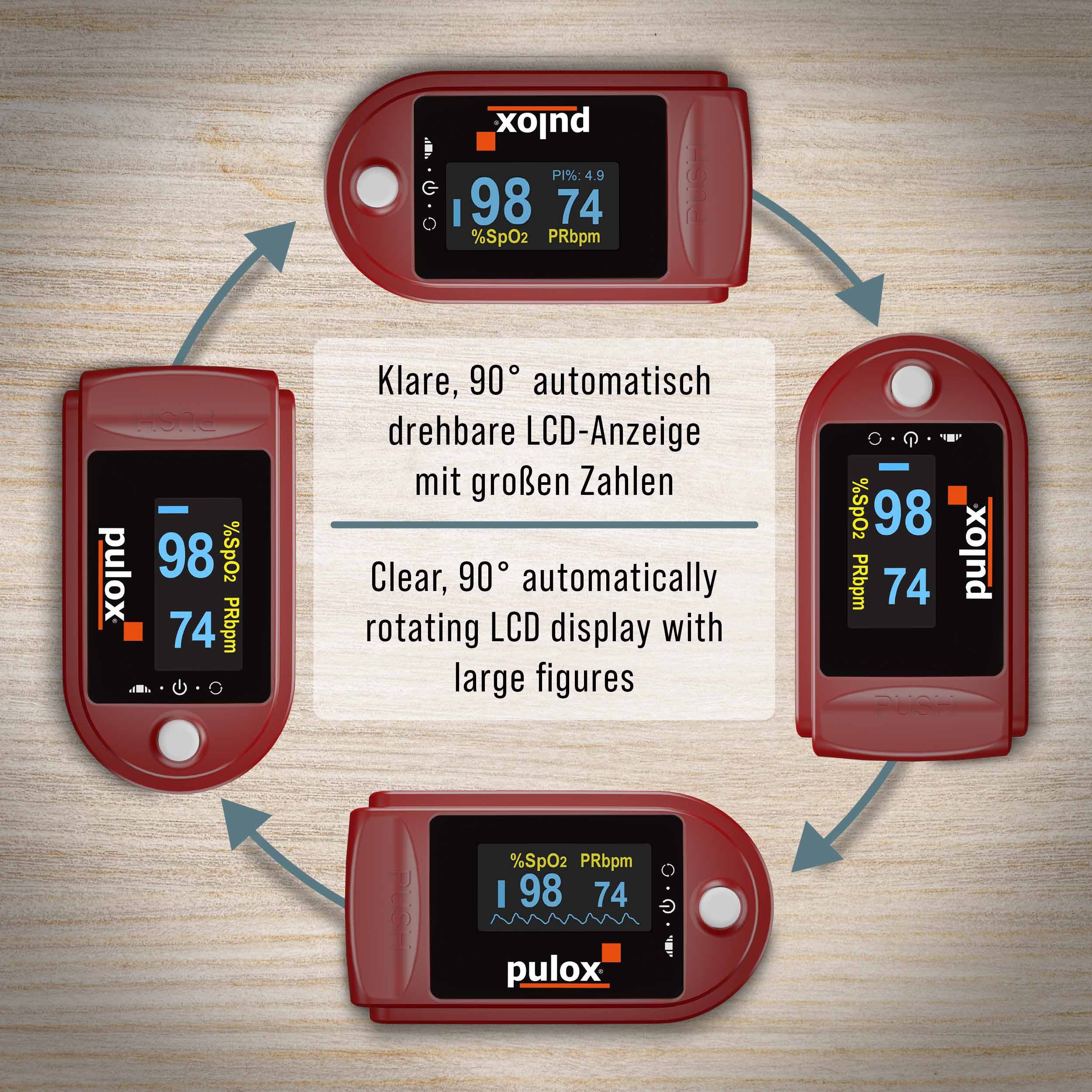 pulox Pulsoximeter PO-200 Solo rot