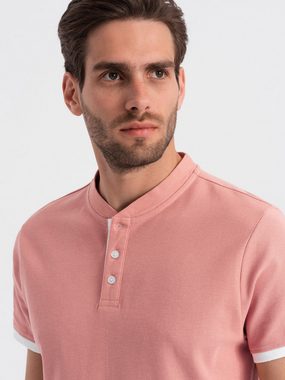 OMBRE Poloshirt Poloshirt für Männer ohne Kragen
