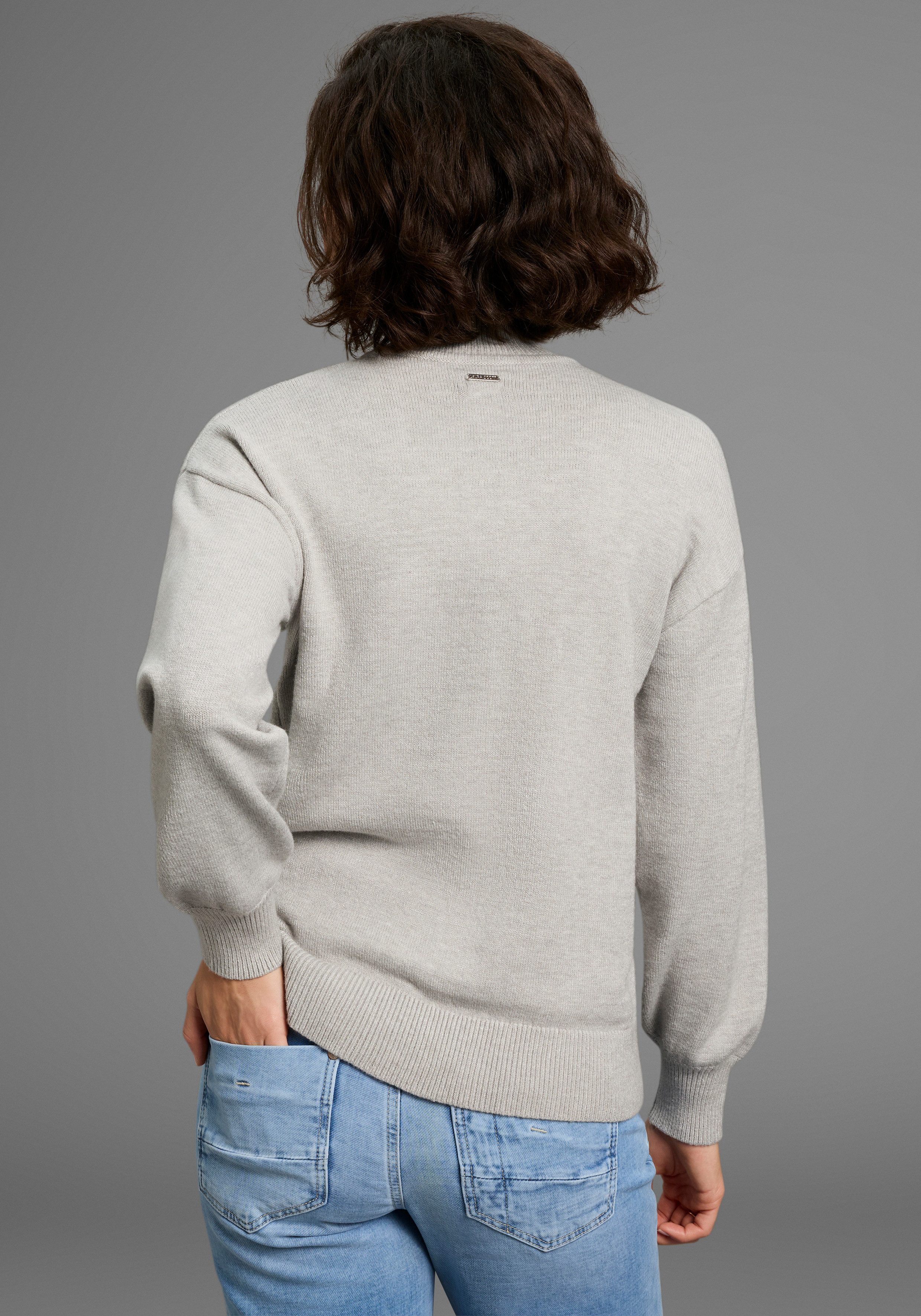 Laura Scott Strickpullover kuscheliger Winterstrick im Basic Shape mit Steh günstig online kaufen