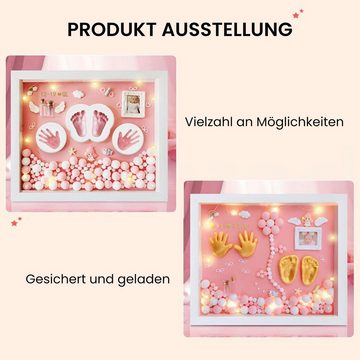 MAGICSHE Bilderrahmen zum Basteln Baby Handabdruck und Fußabdruck Set