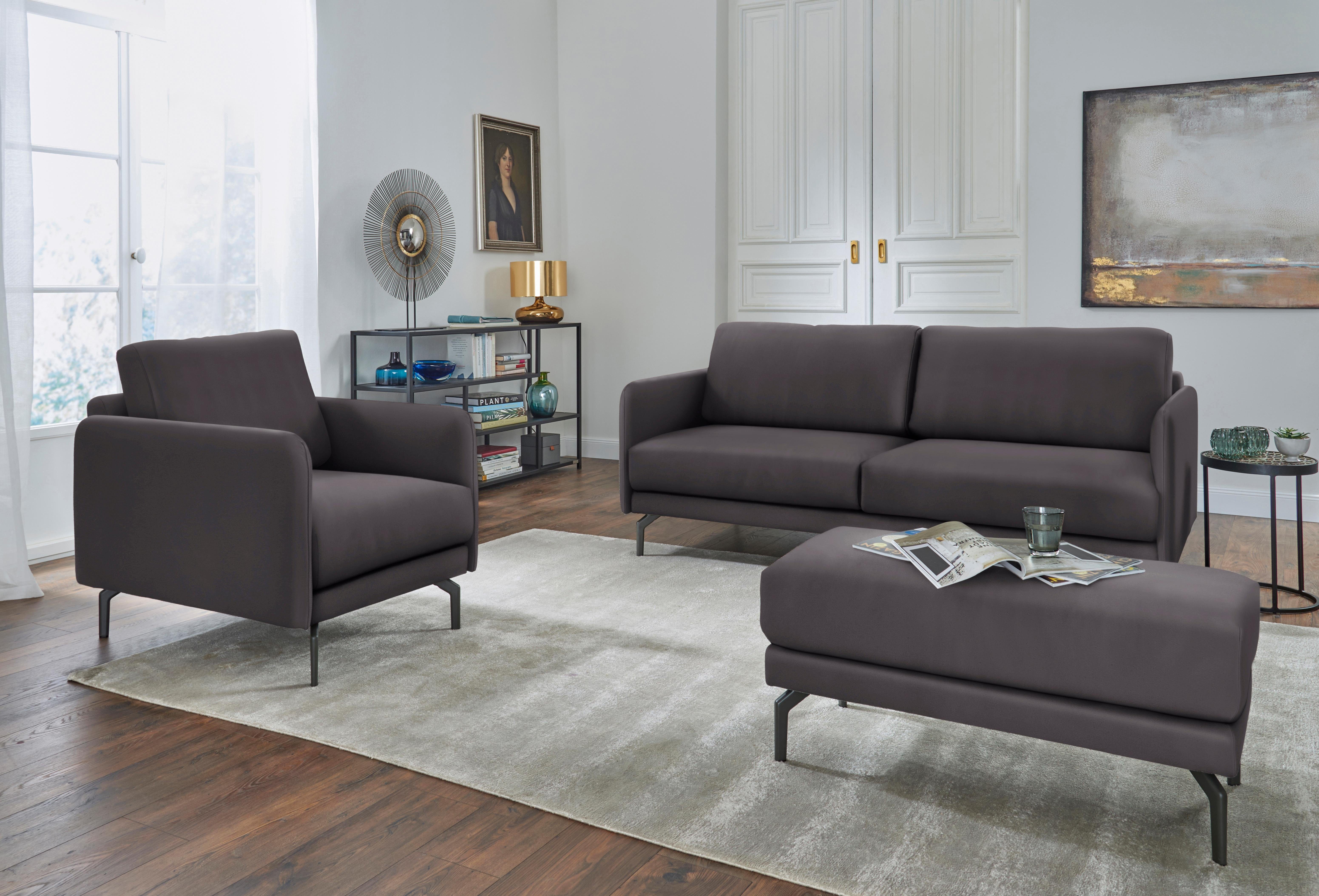 hülsta sofa 3-Sitzer Alugussfuß Umbragrau schmal, Breite 190 Armlehne sehr hs.450, cm