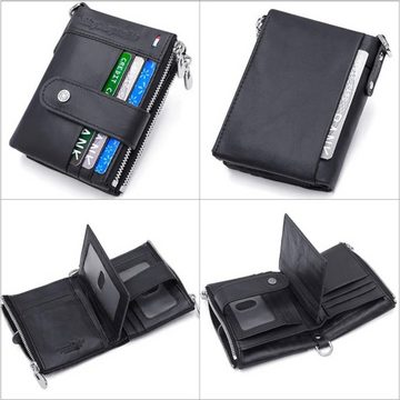 HEYHIPPO Mini Geldbörse RFID-Anti-Diebstahl-Leder-Geldbörse für Herren